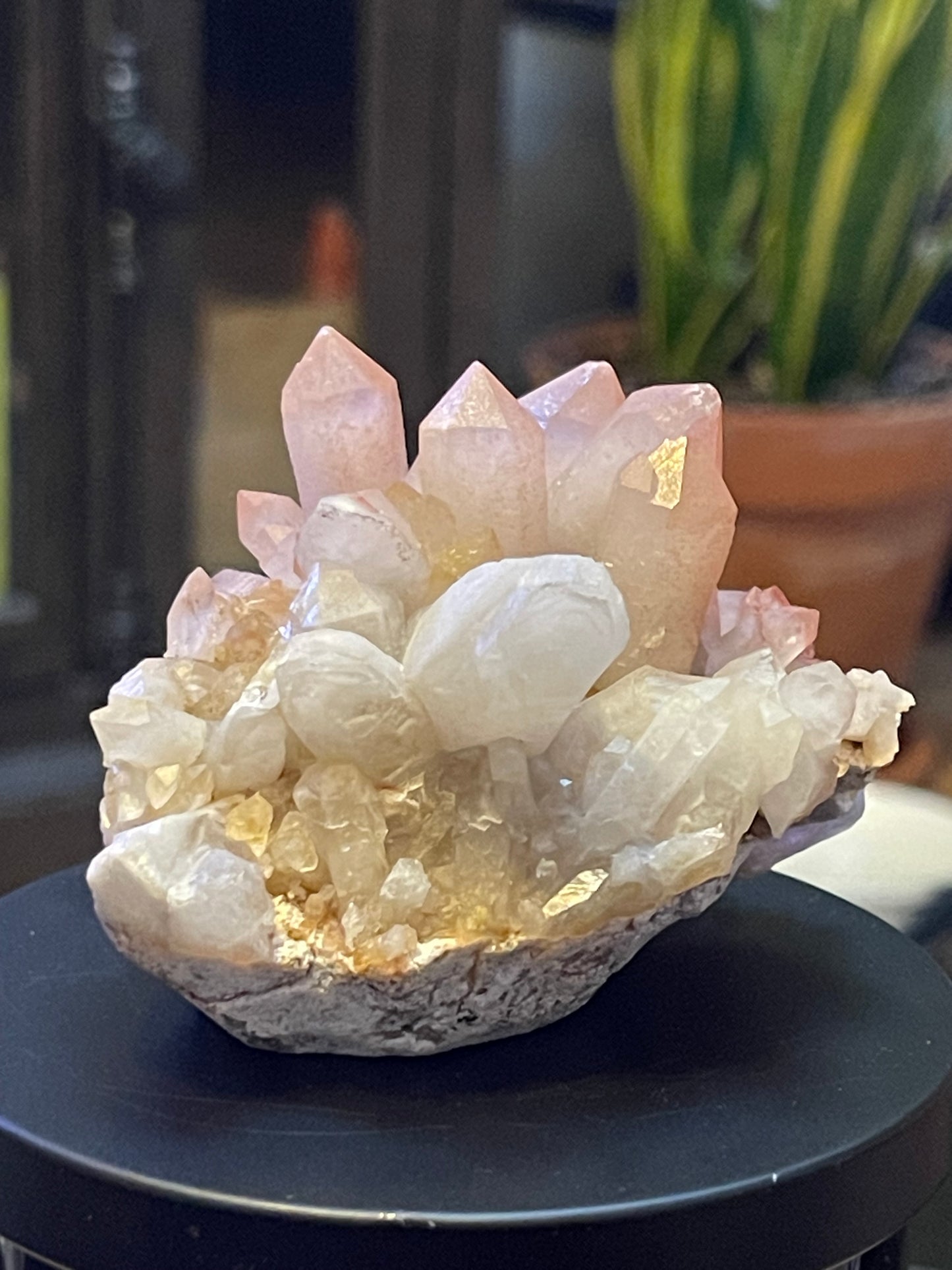 Pink Hematite Quartz Cluster | Pink Quartz | Elestial Quartz | Natural Hematoid Cluster