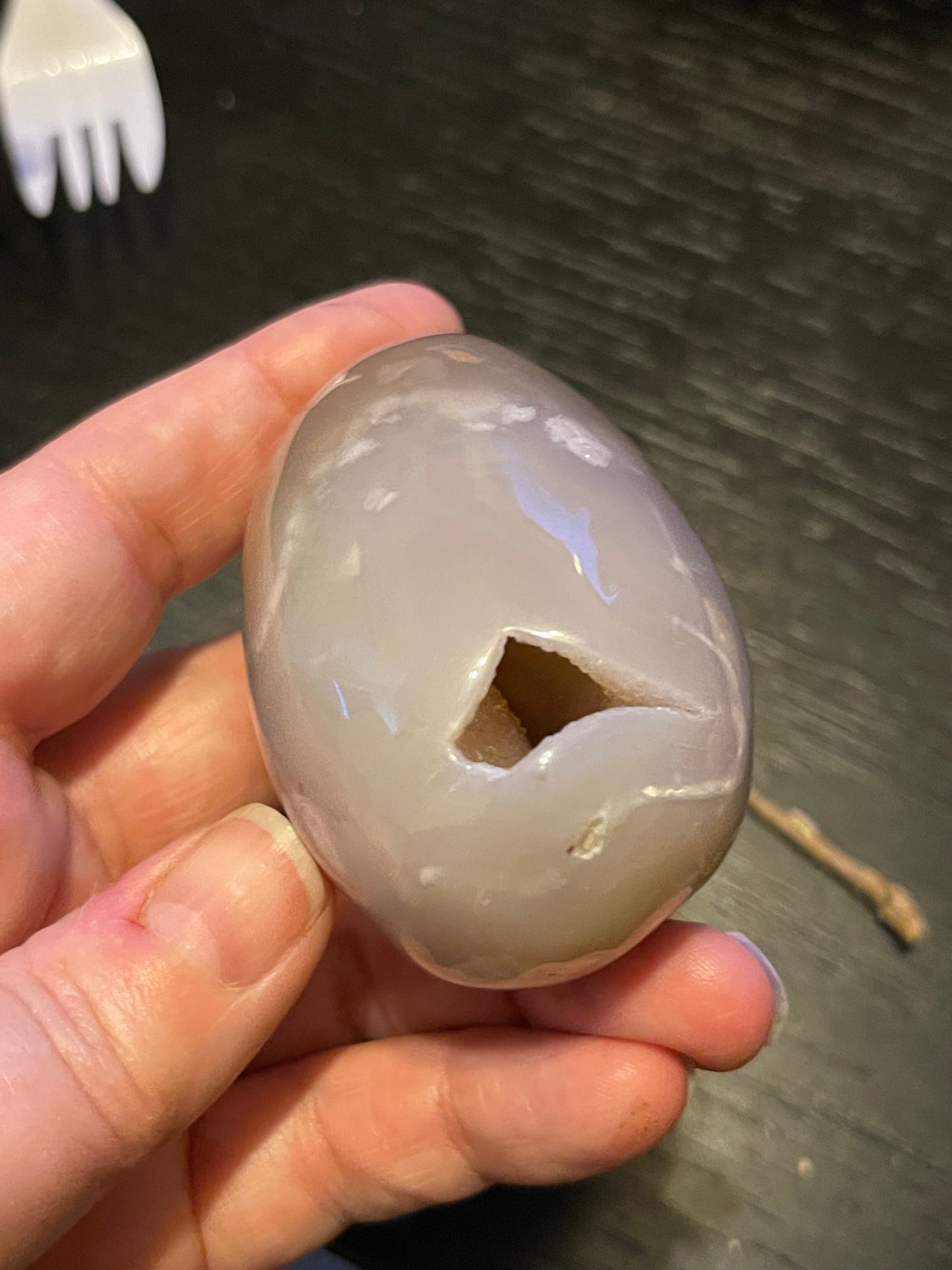 Agate Egg with Druzy Pocket | Druzy Agate Egg | Crystal Egg | High Quality Agate