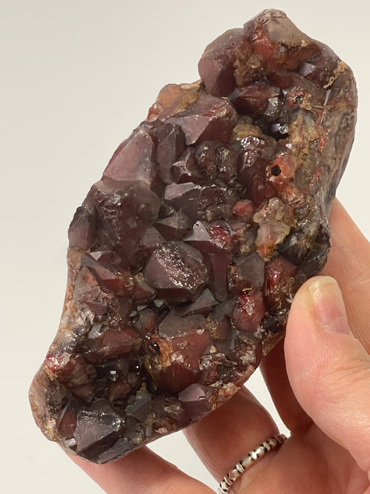 Red Amethyst Red Capped Amethyst with Hematite Alien Amethyst Cluster Amthyst Crystal Cluster Rare Amethyst Crystal Home Decor Gift for her