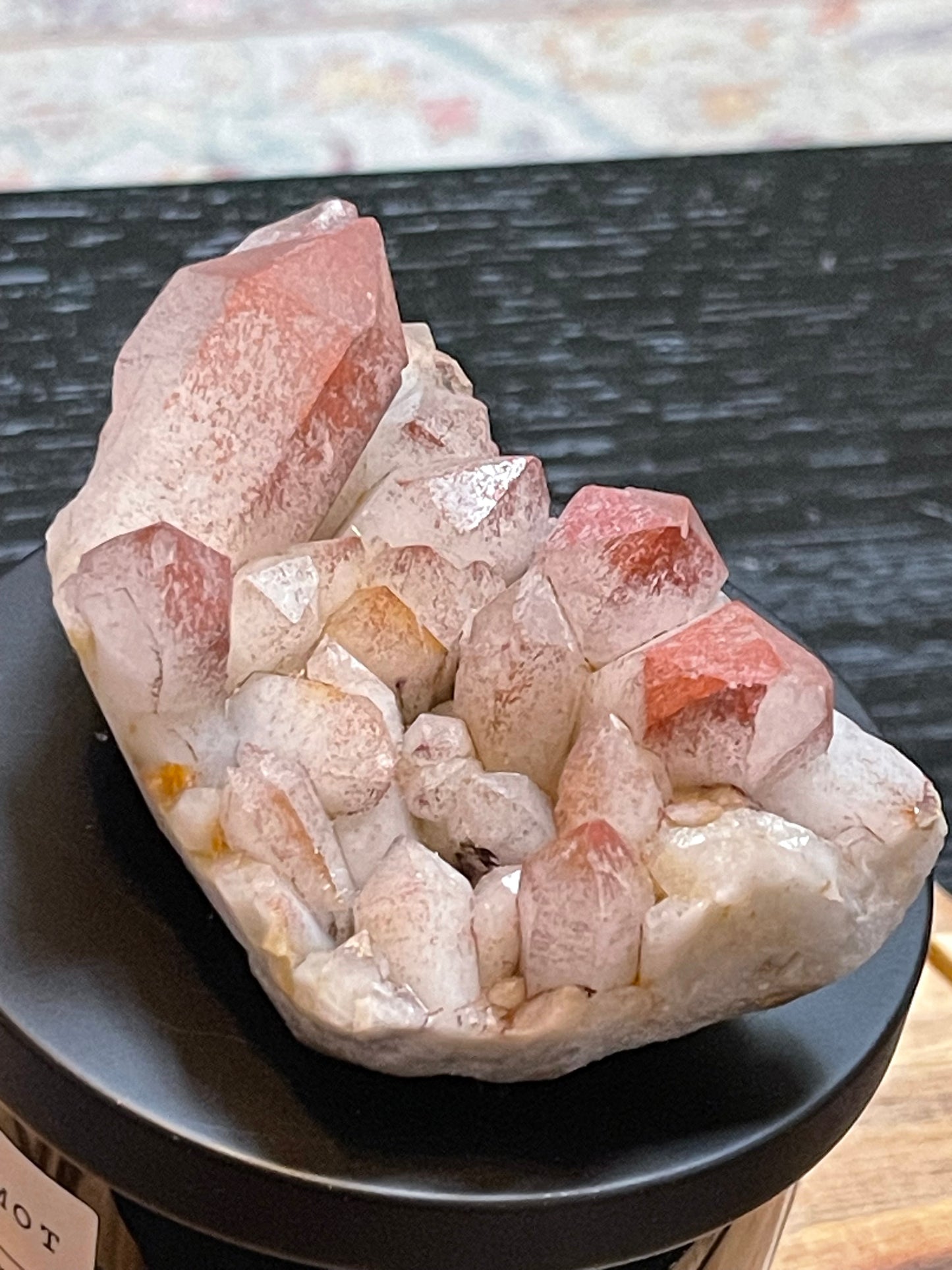 Pink Hematite Dusted Quartz Cluster | Pink Quartz | Elestial Quartz | Natural Hematoid Cluster