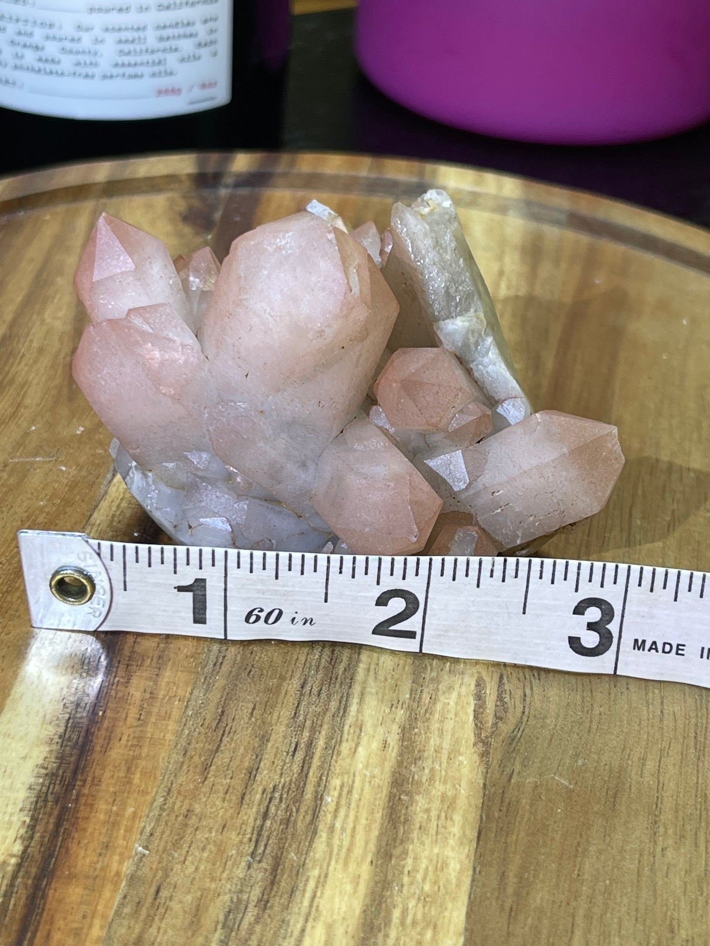 Pink Hematite Quartz Cluster | Pink Quartz | Elestial Quartz | Natural Hematoid Cluster