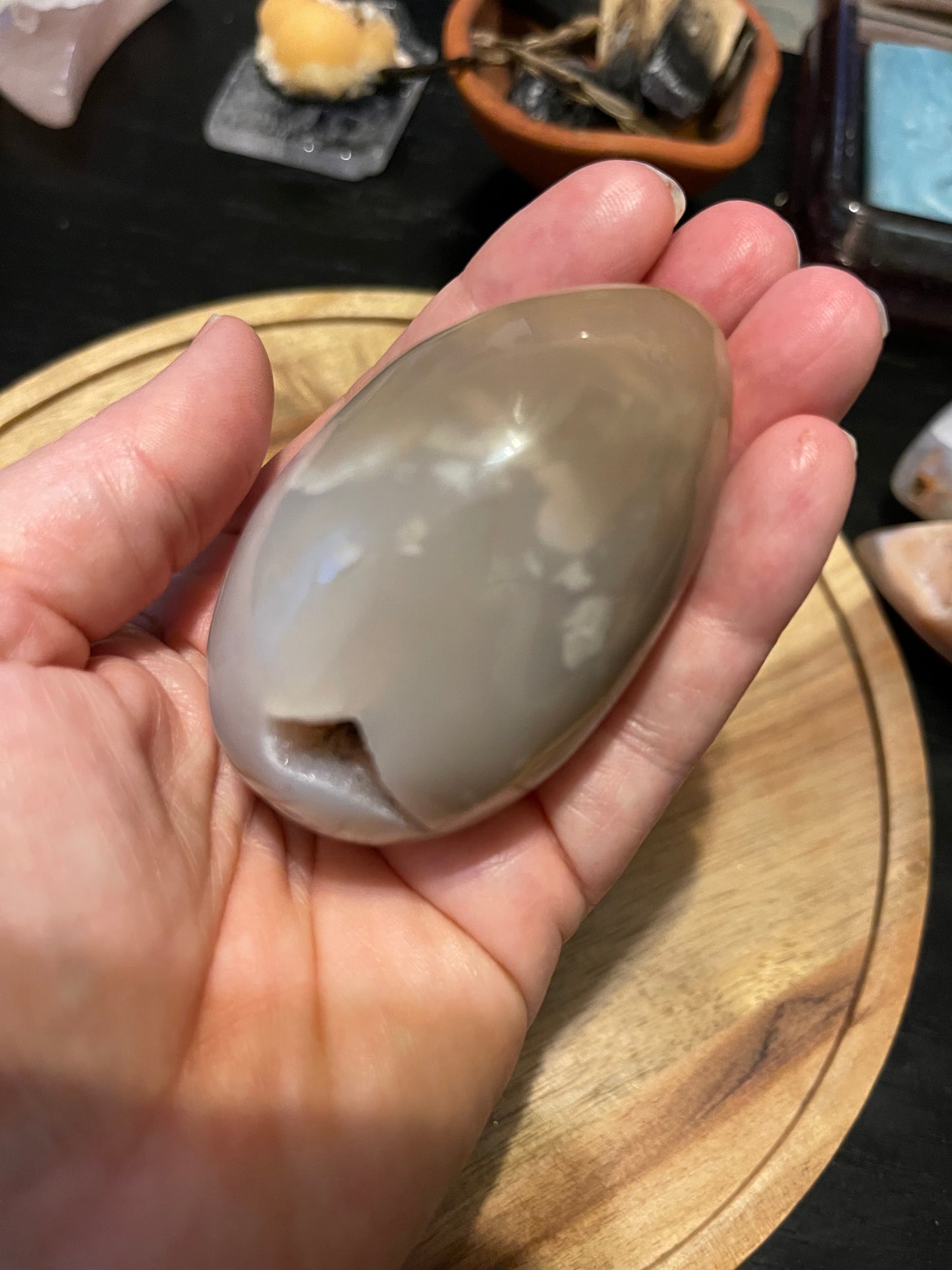 Agate Egg with Druzy Pocket | Druzy Agate Egg | Crystal Egg | High Quality Agate