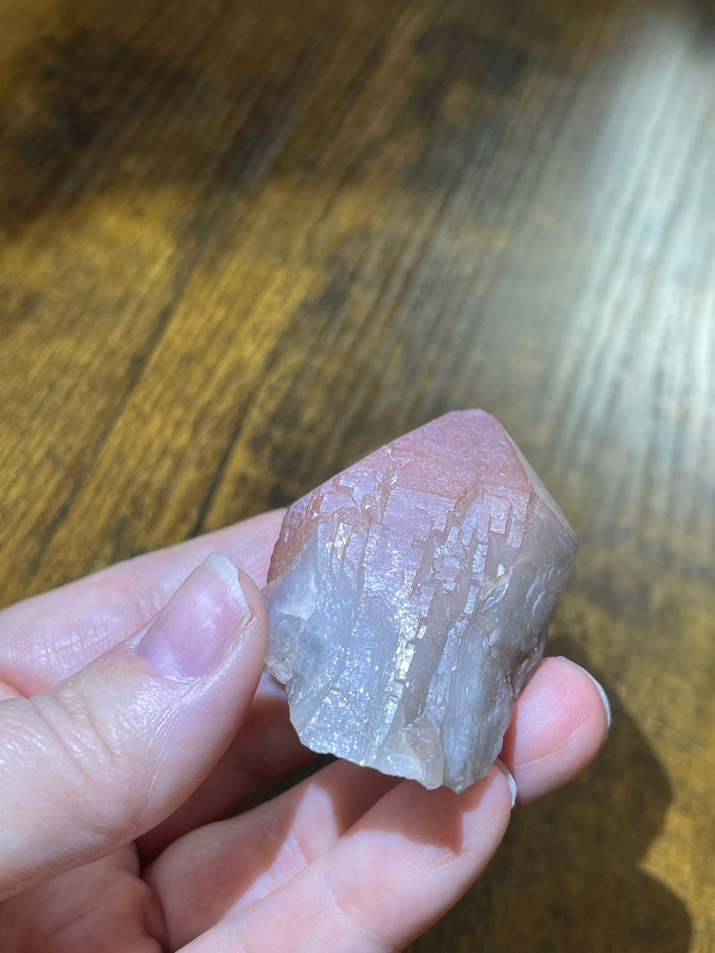 Pink Hematite Quartz Point Pink Quartz Elestial Quartz Natural Hematoid Crystal Point Red Hematite Quartz Crystal Home Decor Gift