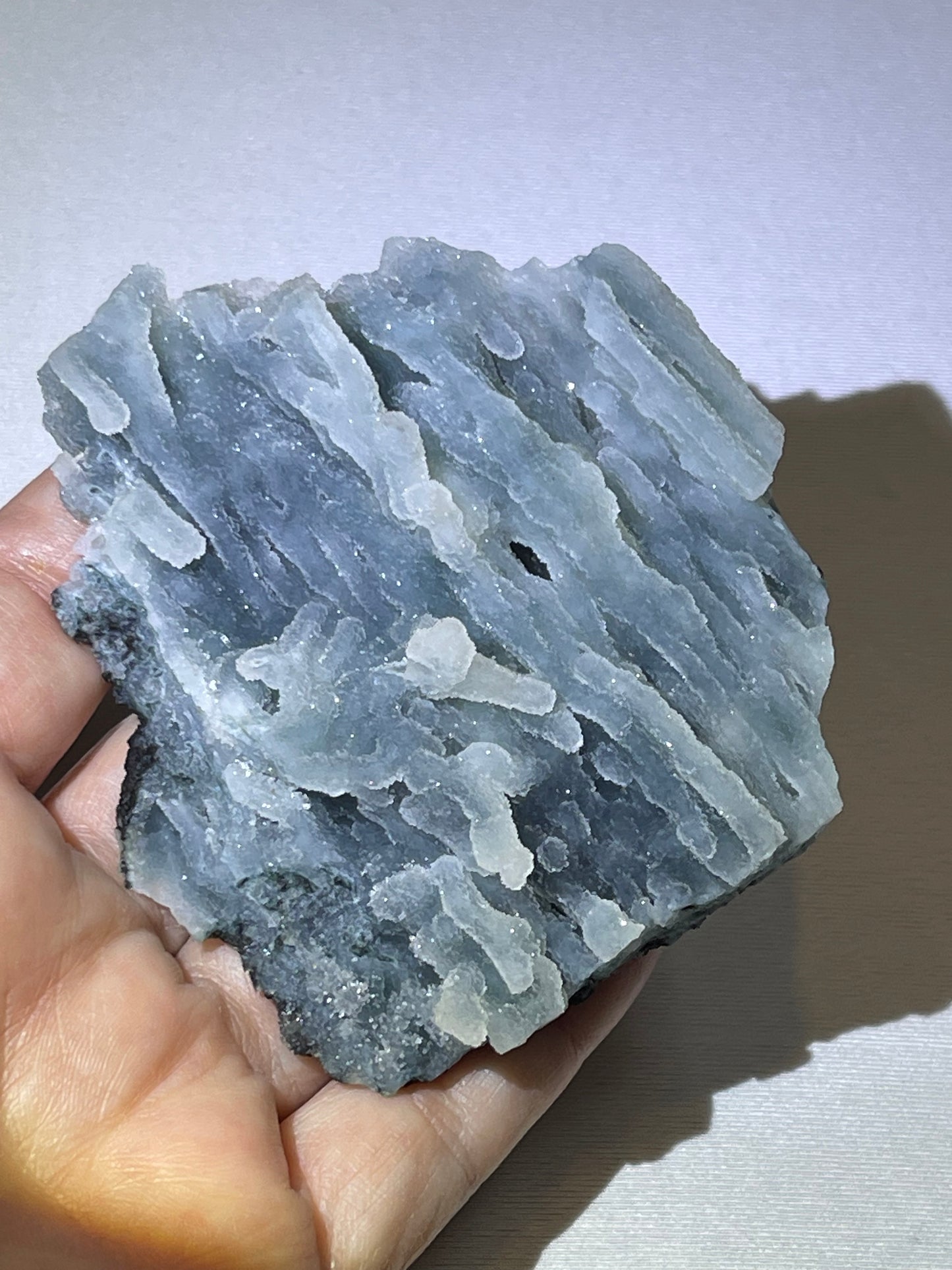 Specimen Raw Chalcedony Crystal with  Green Chalcedony Stalactites Sugar Druzy Chalcedony Rare Crystal Specimen Sparkly Crystal