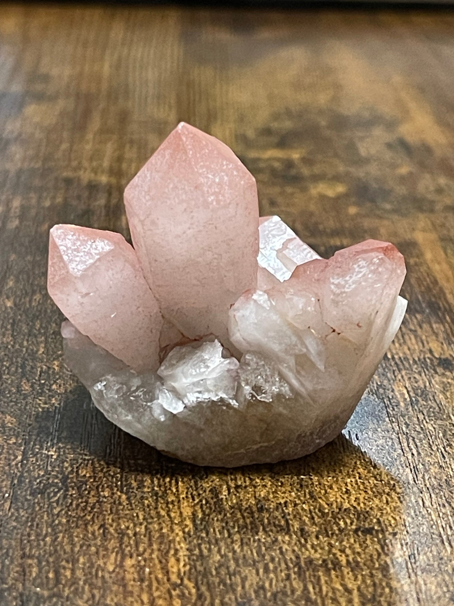 Pink Hematite Quartz Cluster Pink Quartz Elestial Quartz Natural Hematoid Cluster | Red Hematite Quartz Crystal Home Decor Gift