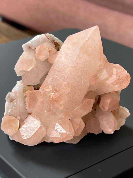 Crystal Cluster Pink Hematite Quartz Cluster Crystal Natural Elestial Quartz  Hematoid Cluster Red Hematite Quartz