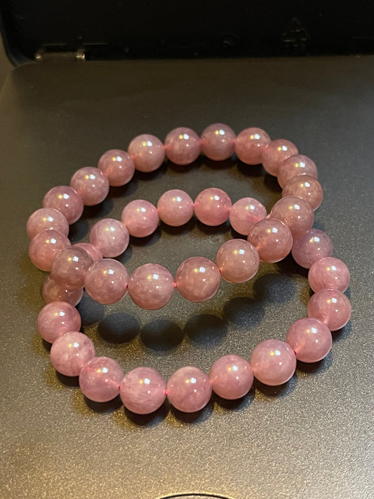 High Quality Purple Rose Quartz 10mm bracelet | Lavender rose quartz bracelet | 10mm Gemstone bracelets