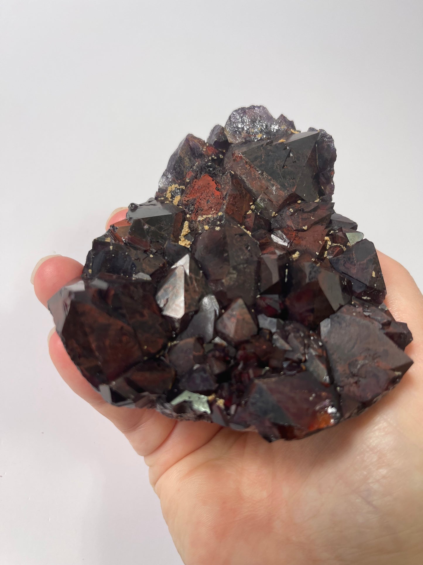Red Amethyst Red Capped Amethyst with Hematite Alien Amethyst Cluster Elestial Amethyst with Record keepers Rare Crystal Home Decor Gift