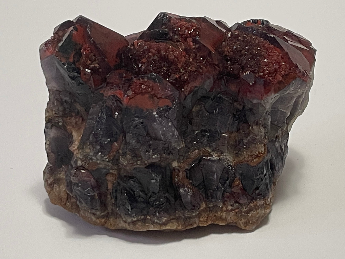 Red Amethyst Red Capped Amethyst with Hematite Alien Amethyst Cluster Elestial Amethyst with Record keepers Rare Crystal Home Decor Gift
