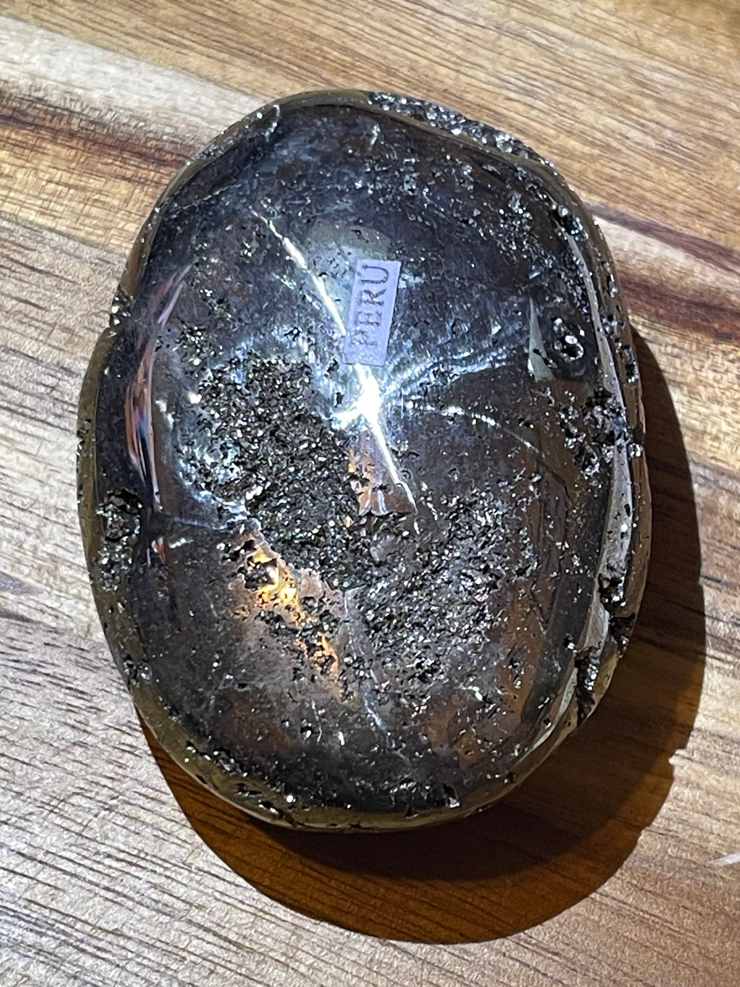 Pyrite Palmstone Druzy Crystal Palm Stone Reiki Healing Crystal Peruvian Pyrite