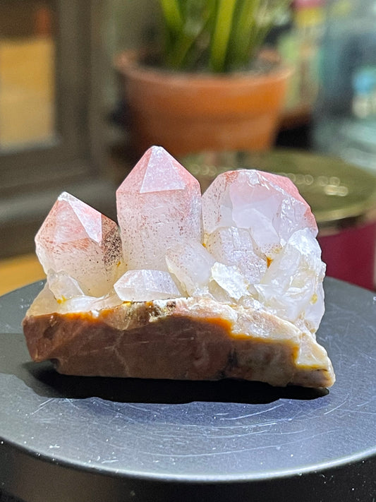Pink Hematite Quartz Cluster | Pink Quartz | Elestial Quartz | Natural Hematoid Cluster | Red Hematite Quartz