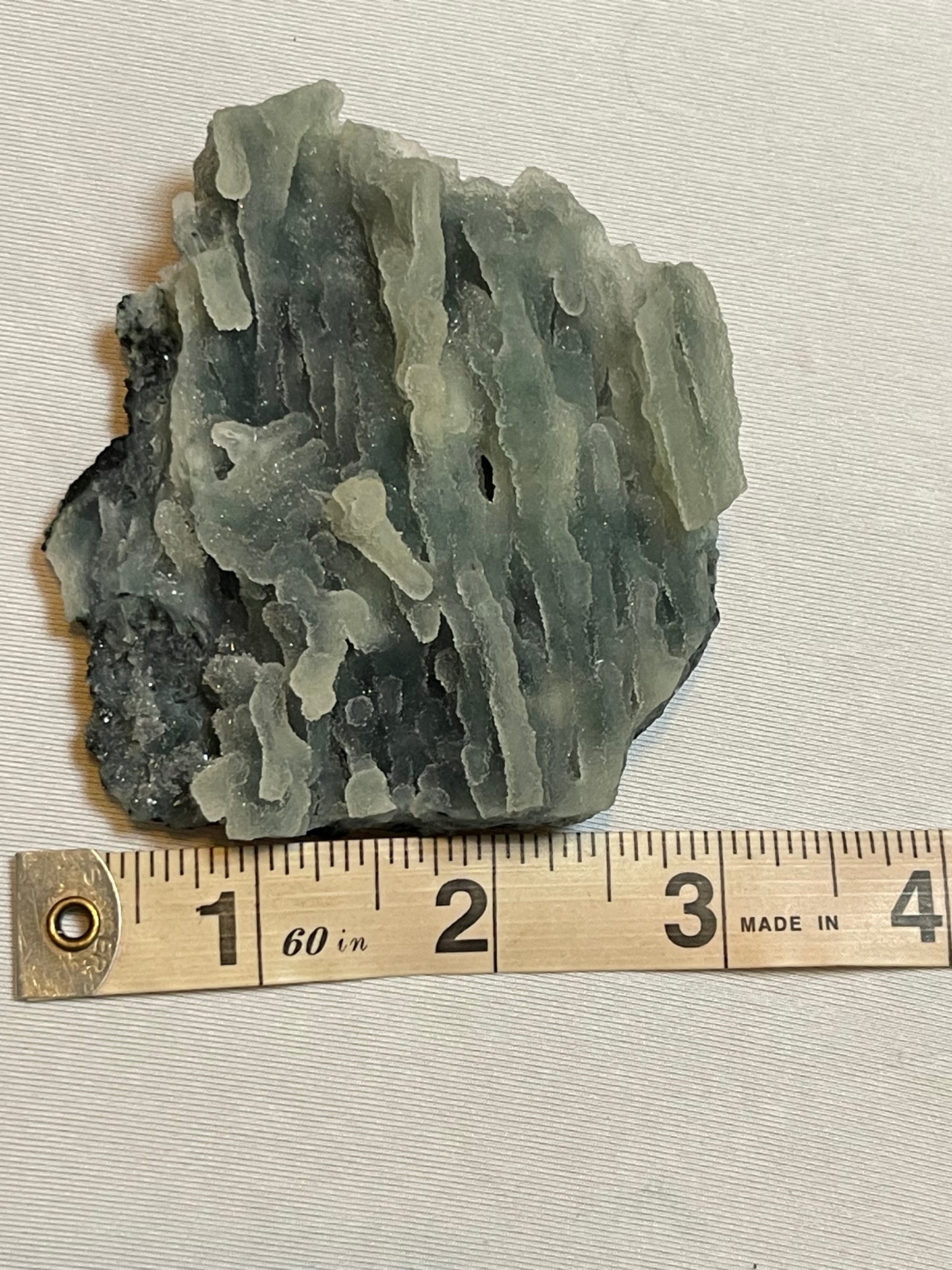 Specimen Raw Chalcedony Crystal with  Green Chalcedony Stalactites Sugar Druzy Chalcedony Rare Crystal Specimen Sparkly Crystal
