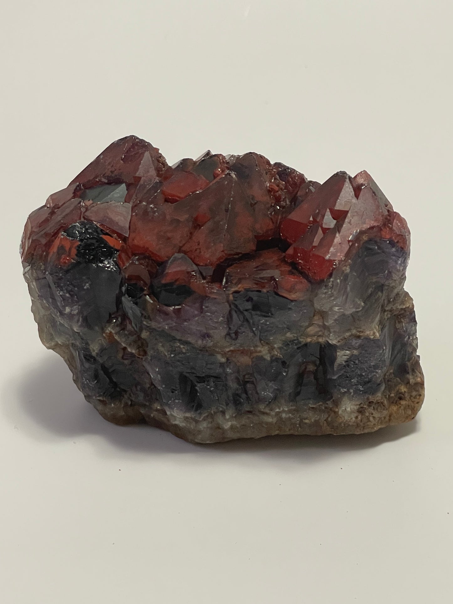 Red Amethyst Red Capped Amethyst with Hematite Alien Amethyst Cluster Elestial Amethyst with Record keepers Rare Crystal Home Decor Gift