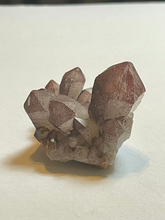 Pink Hematite Quartz Cluster Pink Quartz Elestial Quartz Hematoid Cluster Red Hematite Quartz Crystal specimen clear Quartz with hematite