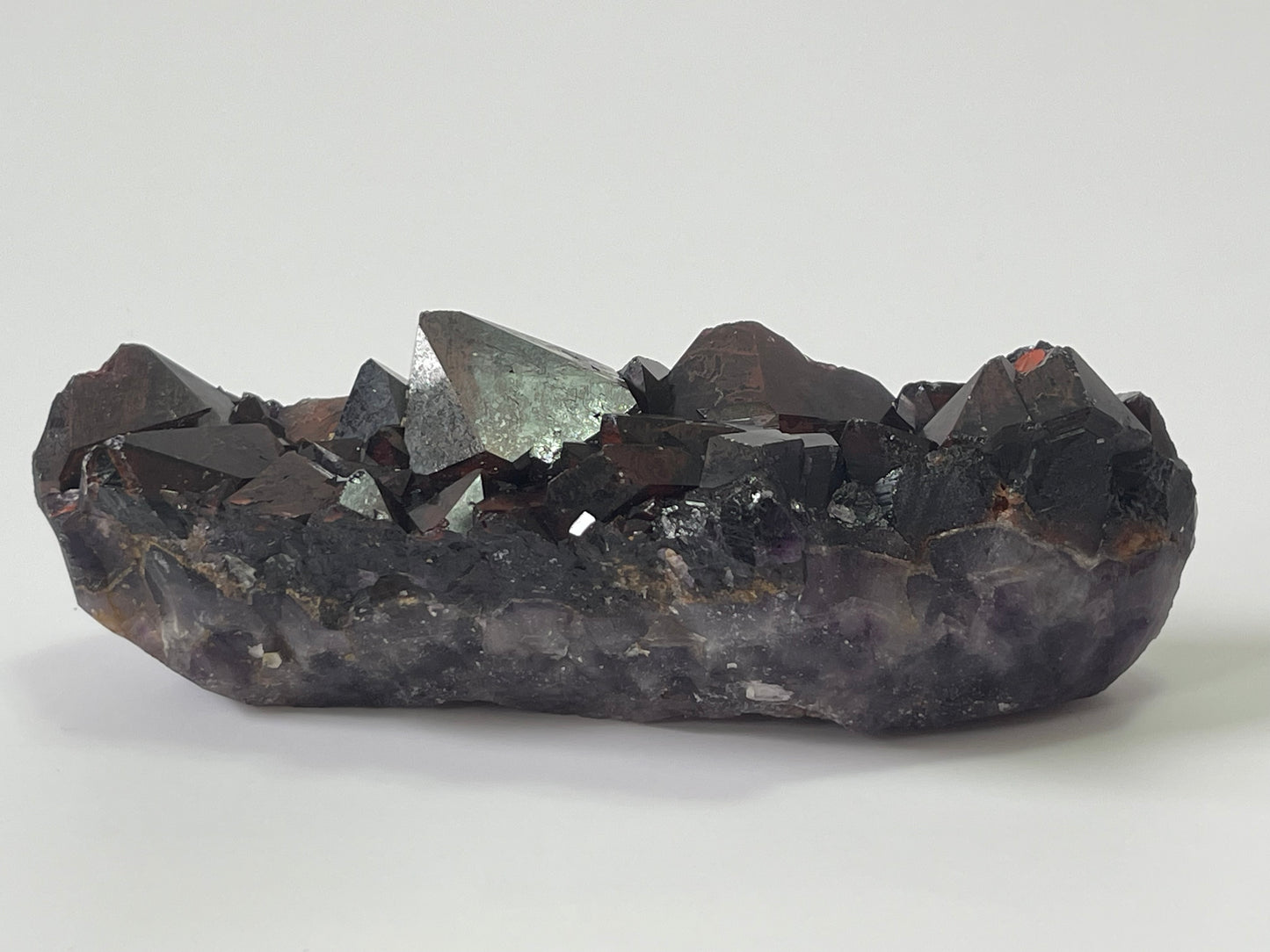 Red Amethyst Red Capped Amethyst with Hematite Alien Amethyst Cluster Elestial Amethyst with Record keepers Rare Crystal Home Decor Gift