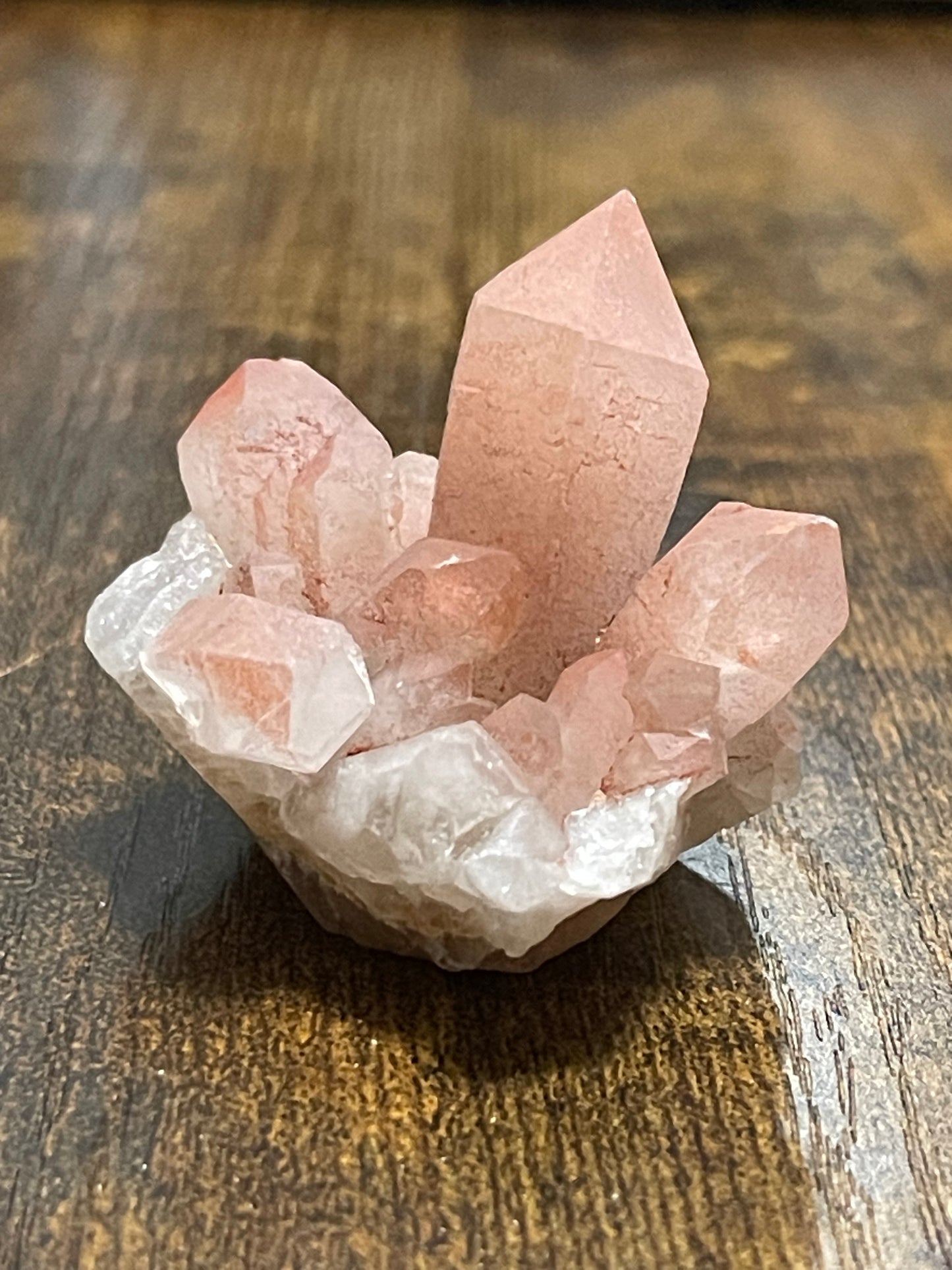 Pink Hematite Quartz Cluster Pink Quartz Elestial Quartz Natural Hematoid Cluster | Red Hematite Quartz Crystal Home Decor Gift