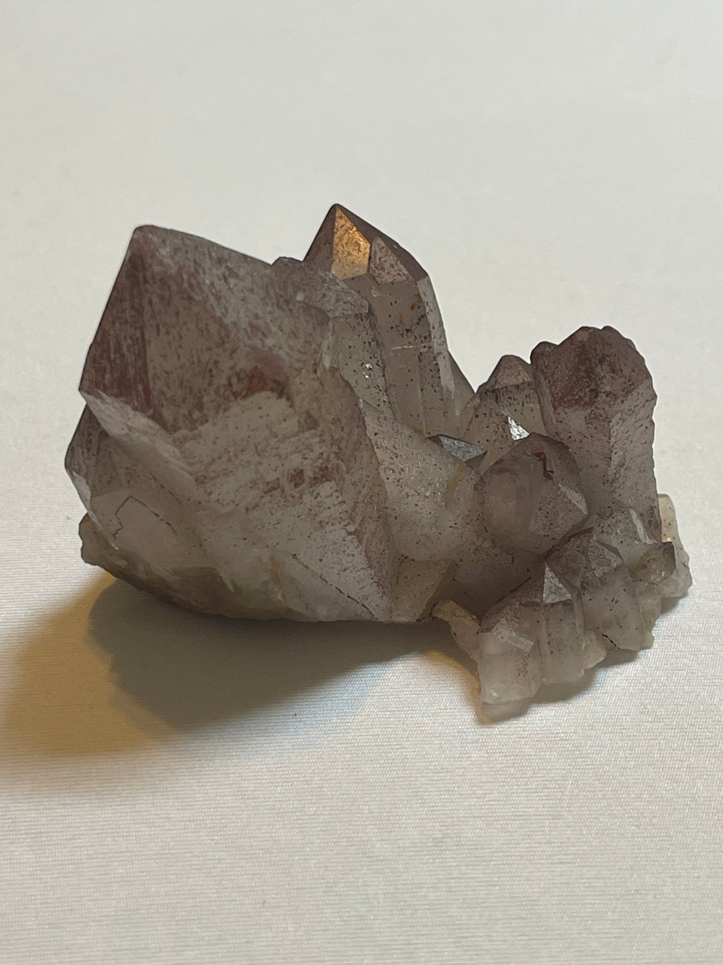 Pink Hematite Quartz Cluster Pink Quartz Elestial Quartz Hematoid Cluster Red Hematite Quartz Crystal specimen clear Quartz with hematite