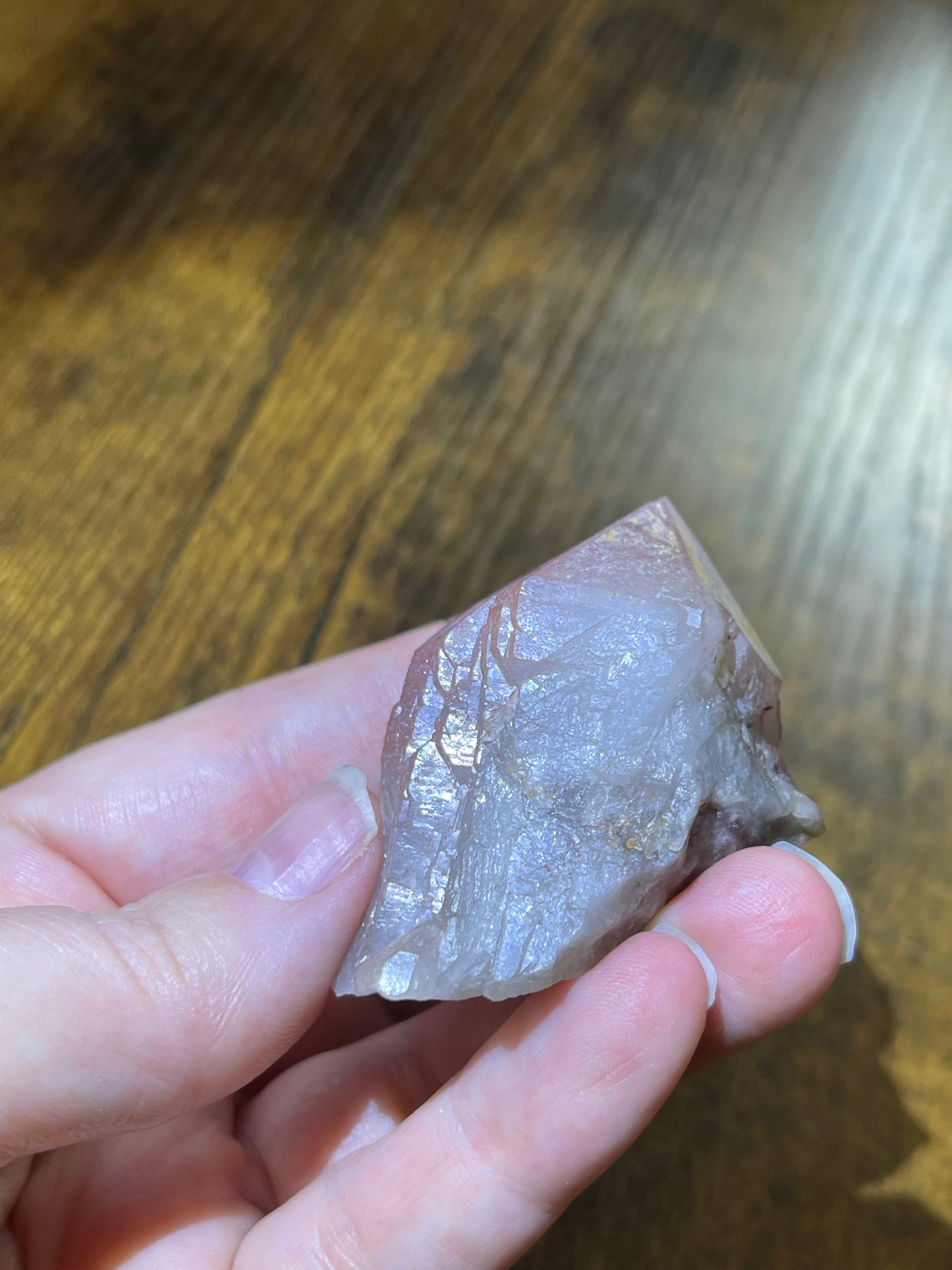 Pink Hematite Quartz Point Pink Quartz Elestial Quartz Natural Hematoid Crystal Point Red Hematite Quartz Crystal Home Decor Gift