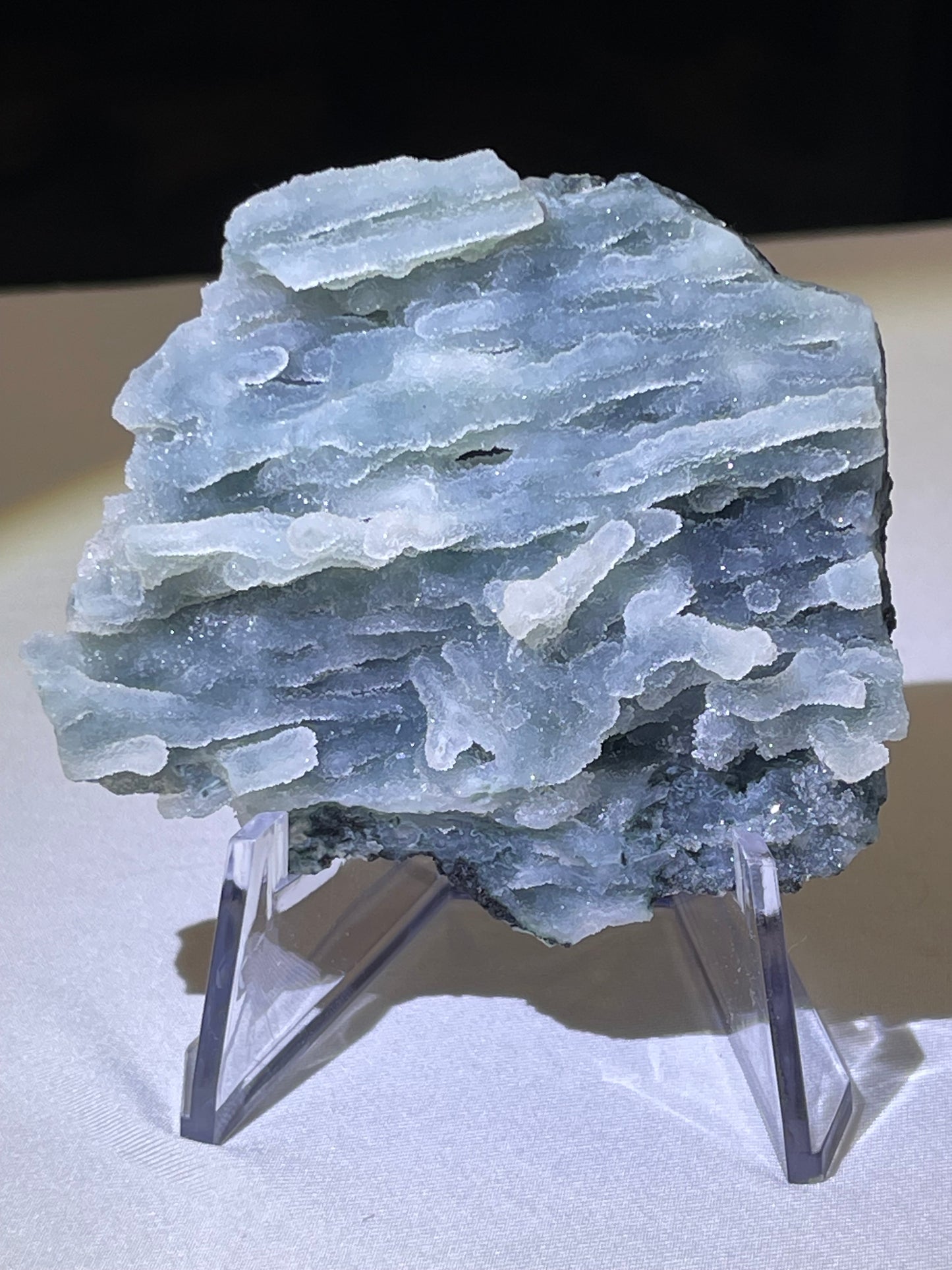 Specimen Raw Chalcedony Crystal with  Green Chalcedony Stalactites Sugar Druzy Chalcedony Rare Crystal Specimen Sparkly Crystal