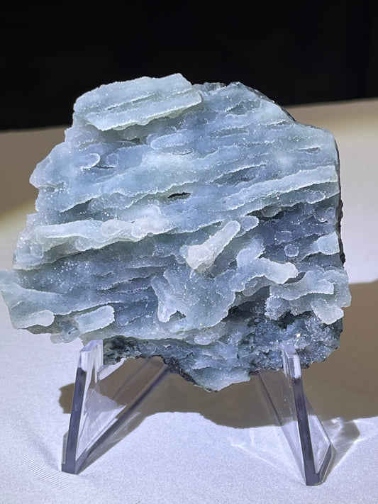Specimen Raw Chalcedony Crystal with  Green Chalcedony Stalactites Sugar Druzy Chalcedony Rare Crystal Specimen Sparkly Crystal