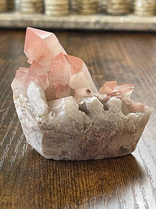Pink Hematite Quartz Cluster Pink Quartz Elestial Quartz Hematoid Cluster Red Hematite Quartz specimen Quartz crystal