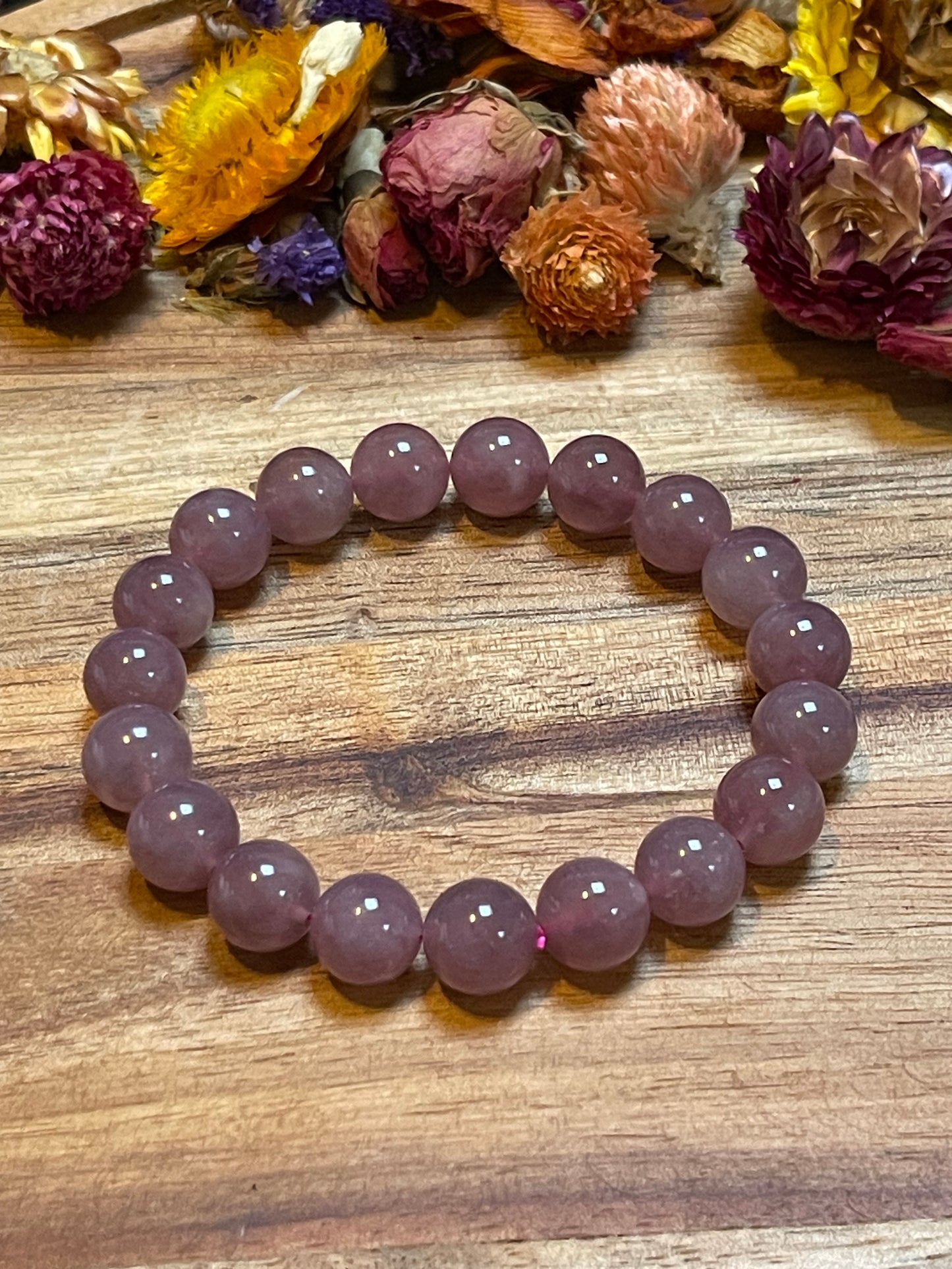 High Quality Purple Rose Quartz 10mm bracelet | Lavender rose quartz bracelet | 10mm Gemstone bracelets