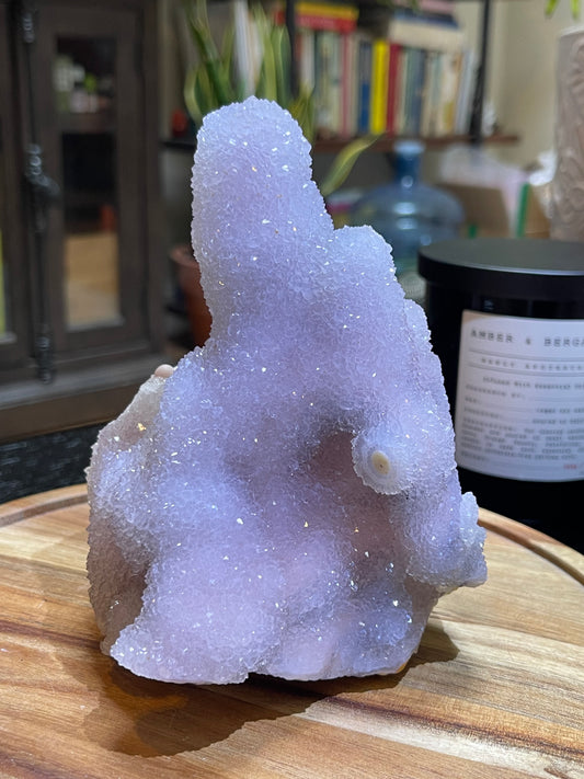 Rare Sugar Druzy Chalcedony Stalactite Specimen | Druzy Chalcedony | Natural Rainbow Chalcedony Specimen