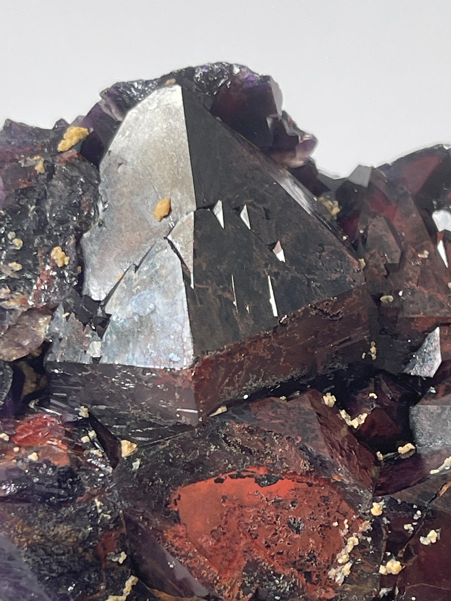 Red Amethyst Red Capped Amethyst with Hematite Alien Amethyst Cluster Elestial Amethyst with Record keepers Rare Crystal Home Decor Gift