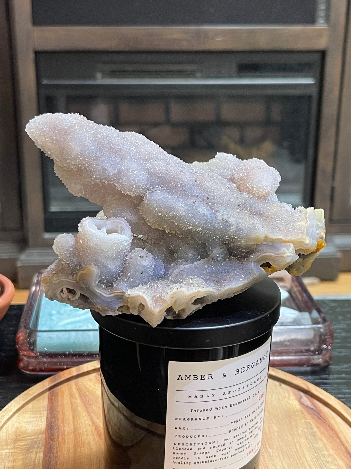 Rare Sugar Druzy Chalcedony Stalactite Specimen | Druzy Chalcedony | Natural Rainbow Chalcedony Specimen