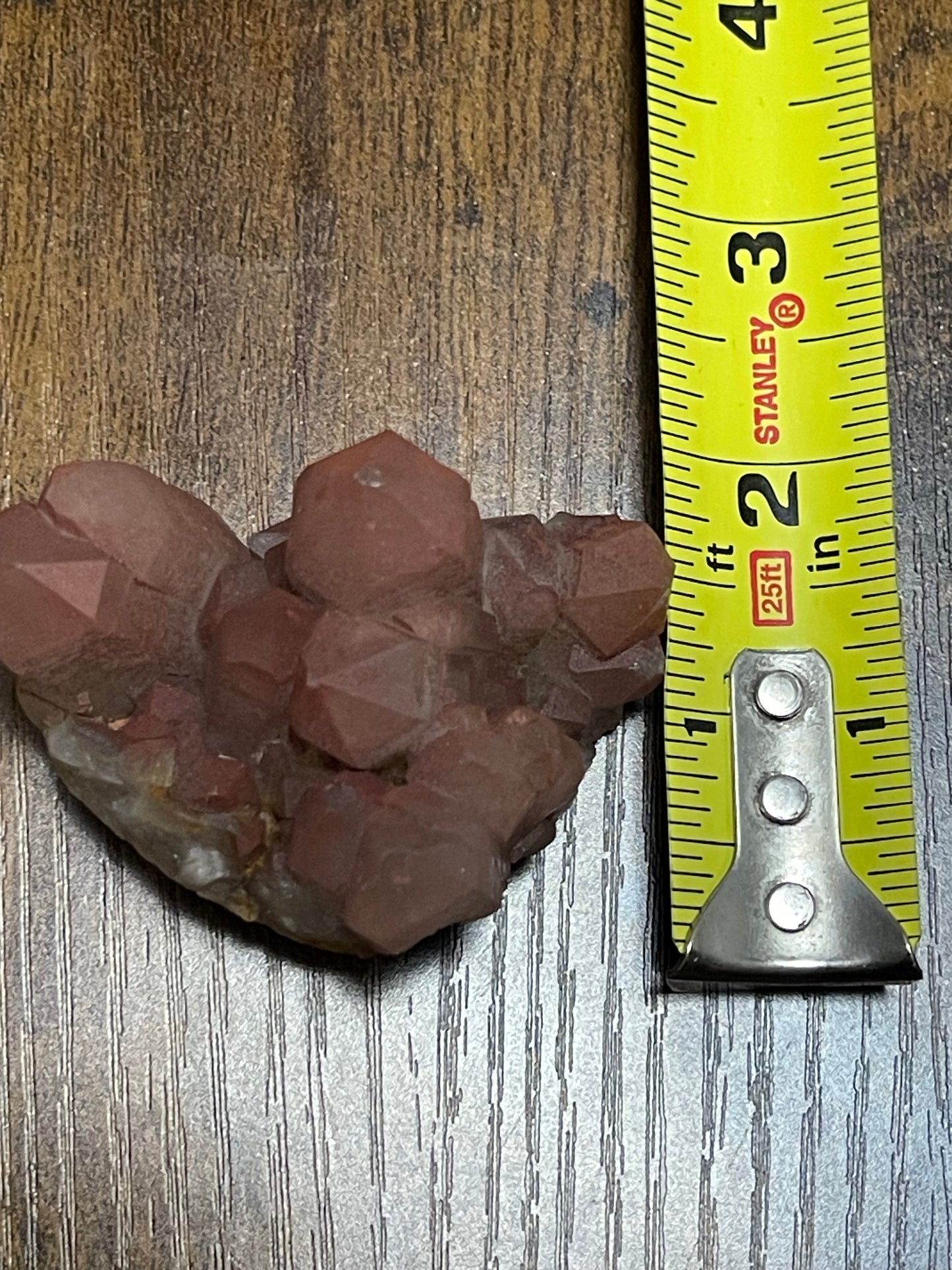Pink Hematite Quartz Cluster Pink Quartz Elestial Quartz Hematoid Cluster Red Hematite Quartz Crystal specimen clear Quartz with hematite