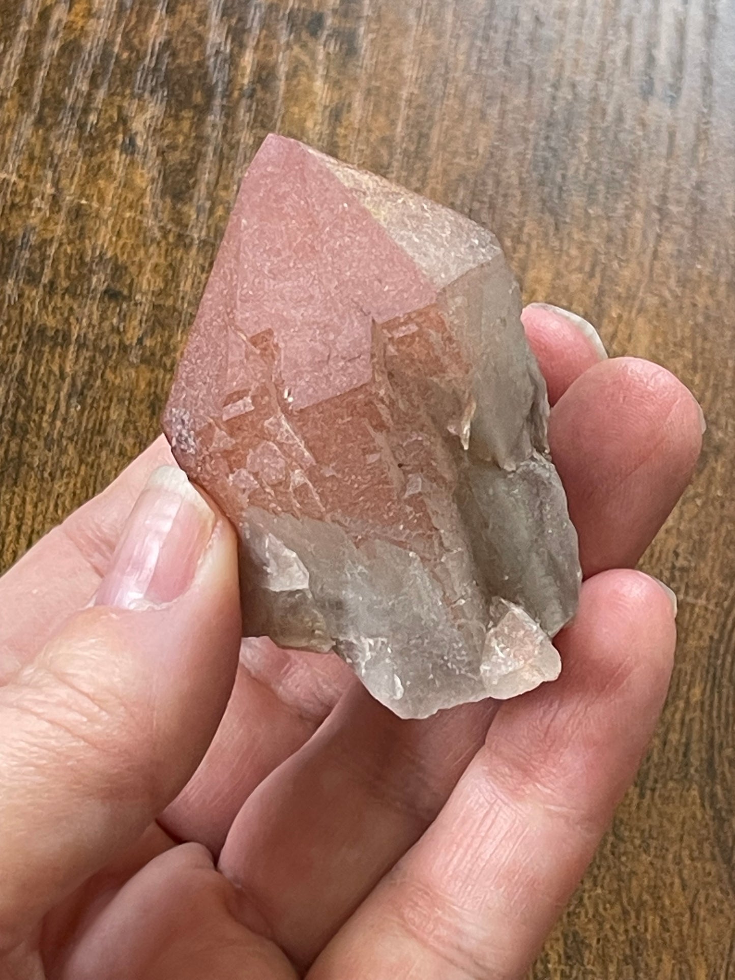 Pink Hematite Quartz Point Pink Quartz Elestial Quartz Natural Hematoid Crystal Point Red Hematite Quartz Crystal Home Decor Gift