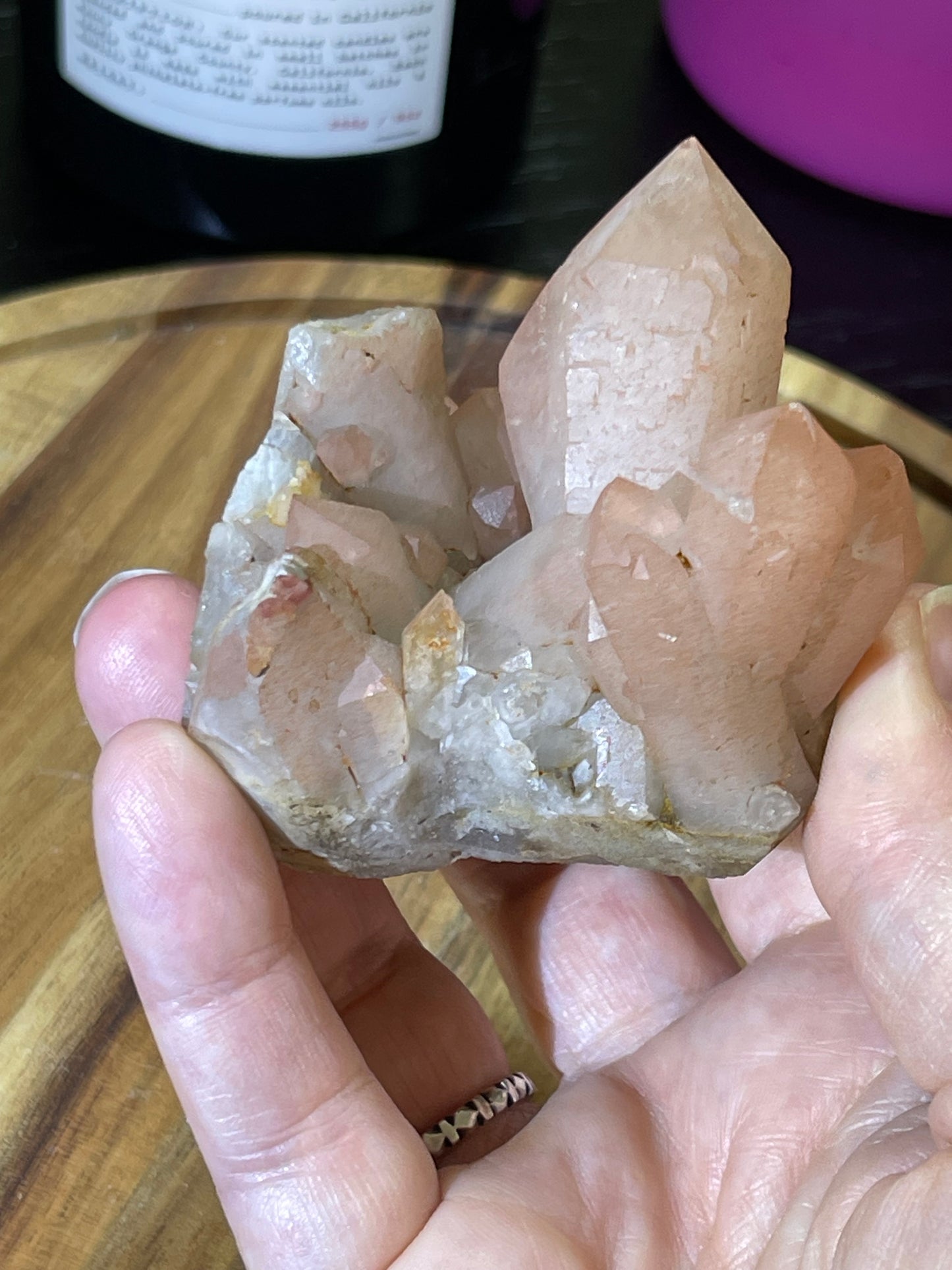Pink Hematite Quartz Cluster | Pink Quartz | Elestial Quartz | Natural Hematoid Cluster