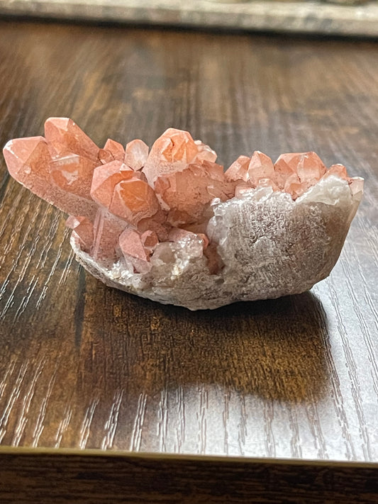 Crystal Cluster Pink Hematite Quartz Cluster Crystal Natural Elestial Quartz  Hematoid Cluster Red Hematite Quartz Crystal Home Decor Gift