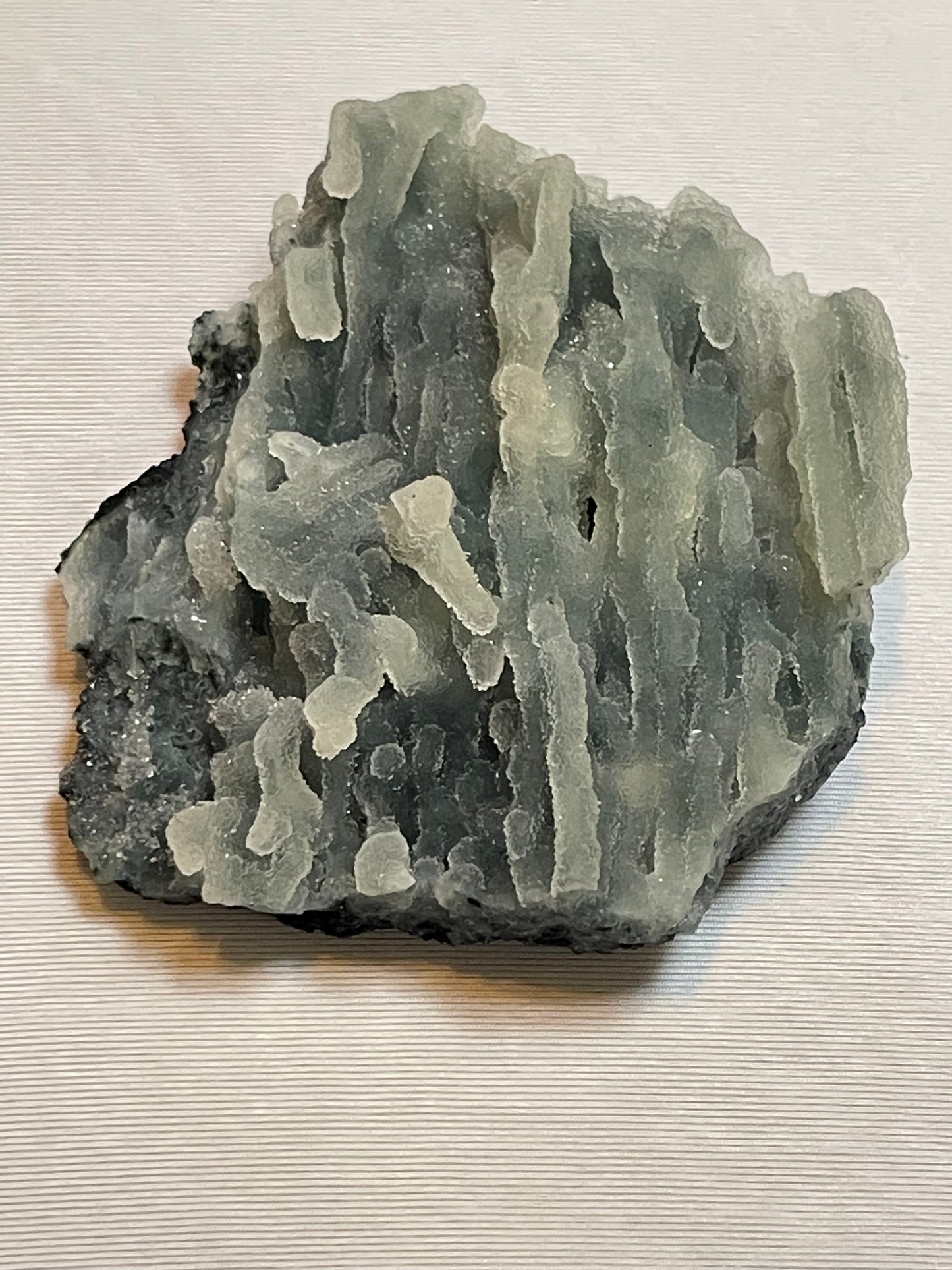 Specimen Raw Chalcedony Crystal with  Green Chalcedony Stalactites Sugar Druzy Chalcedony Rare Crystal Specimen Sparkly Crystal