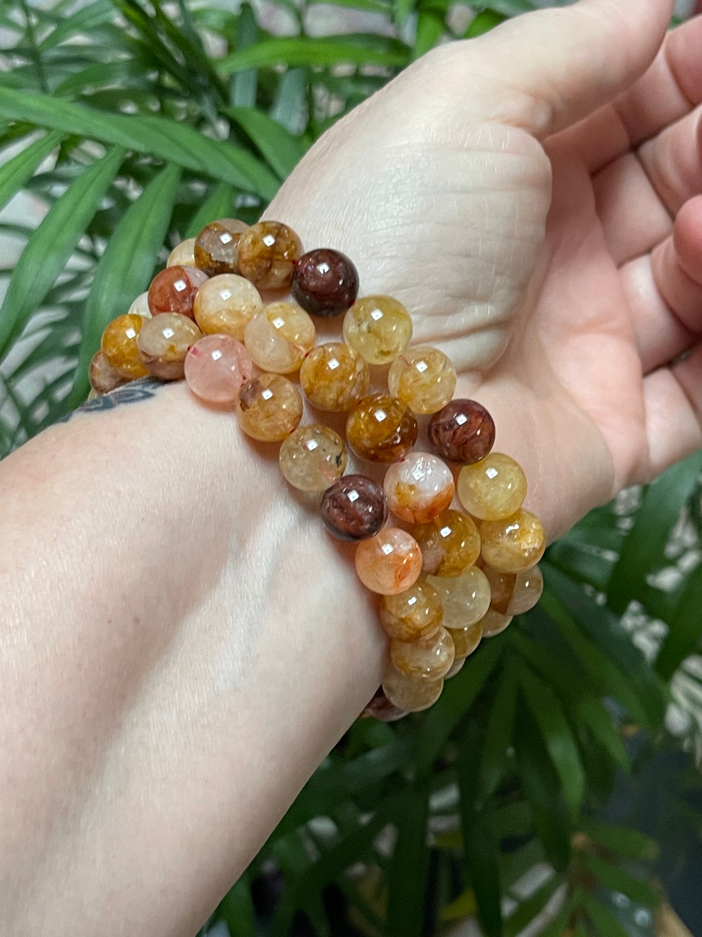 High Quality Golden Healer Bracelets | 10mm Gemstone Bracelets | Golden Healer Hematoid Bracelet