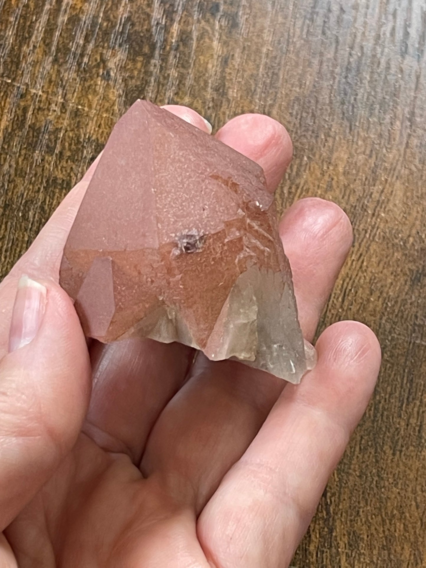 Pink Hematite Quartz Point Pink Quartz Elestial Quartz Natural Hematoid Crystal Point Red Hematite Quartz Crystal Home Decor Gift