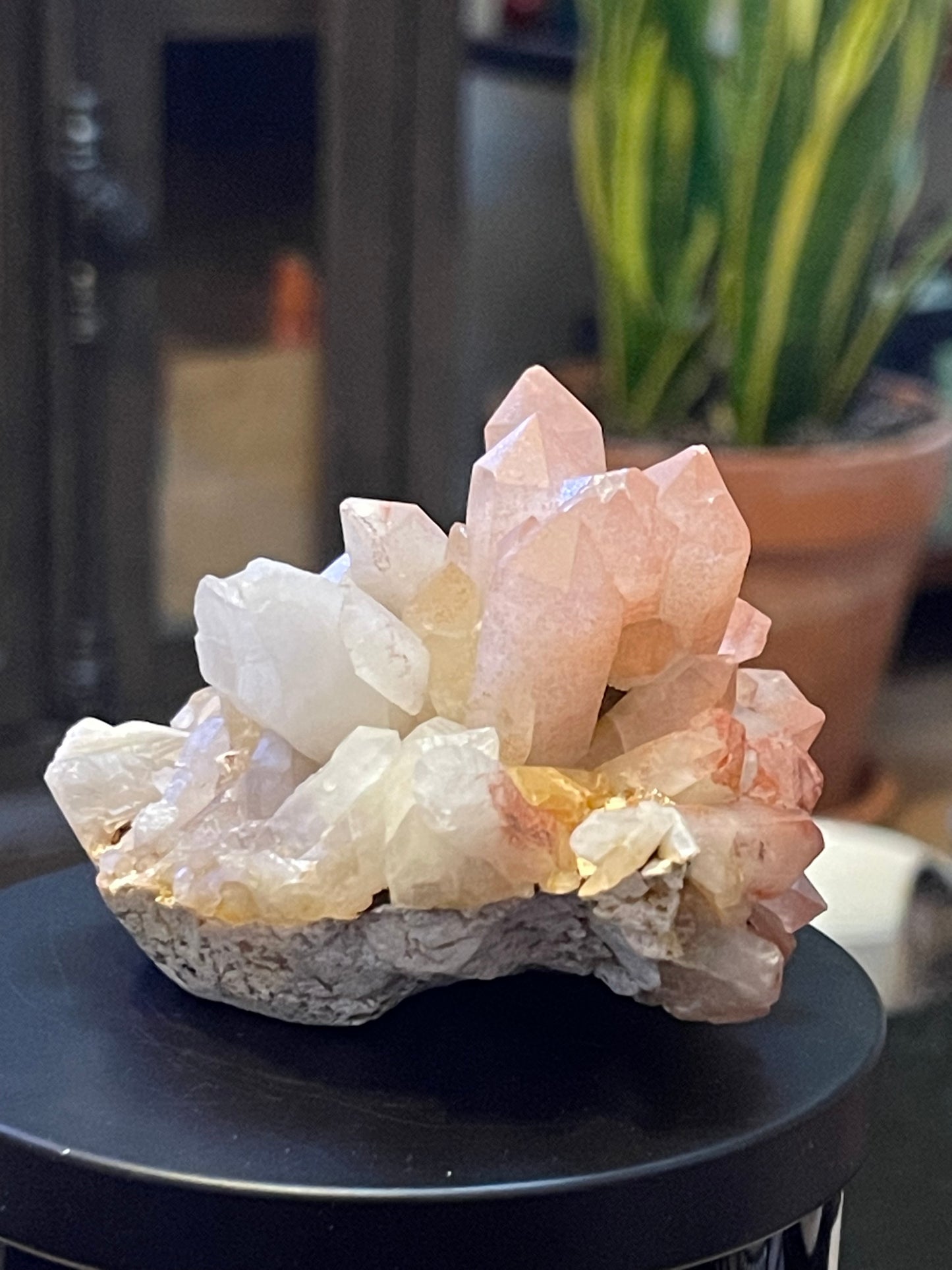 Pink Hematite Quartz Cluster | Pink Quartz | Elestial Quartz | Natural Hematoid Cluster