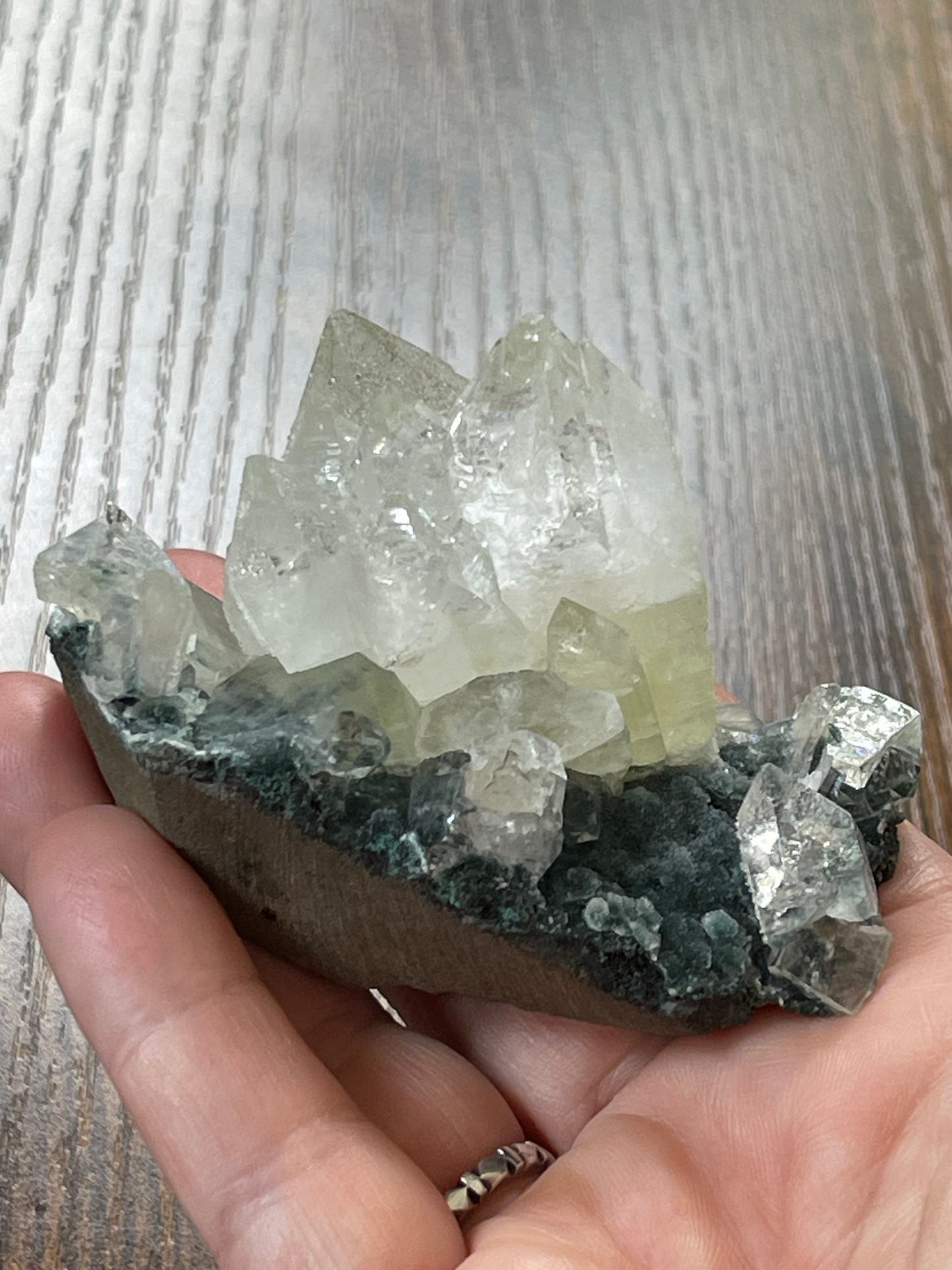 Apophyllite on Chalcedony AAA grade Apophyllite with Record Keepers Apophyllite Specimen on Druzy Chalcedony Base Crystal Home Decor Gift