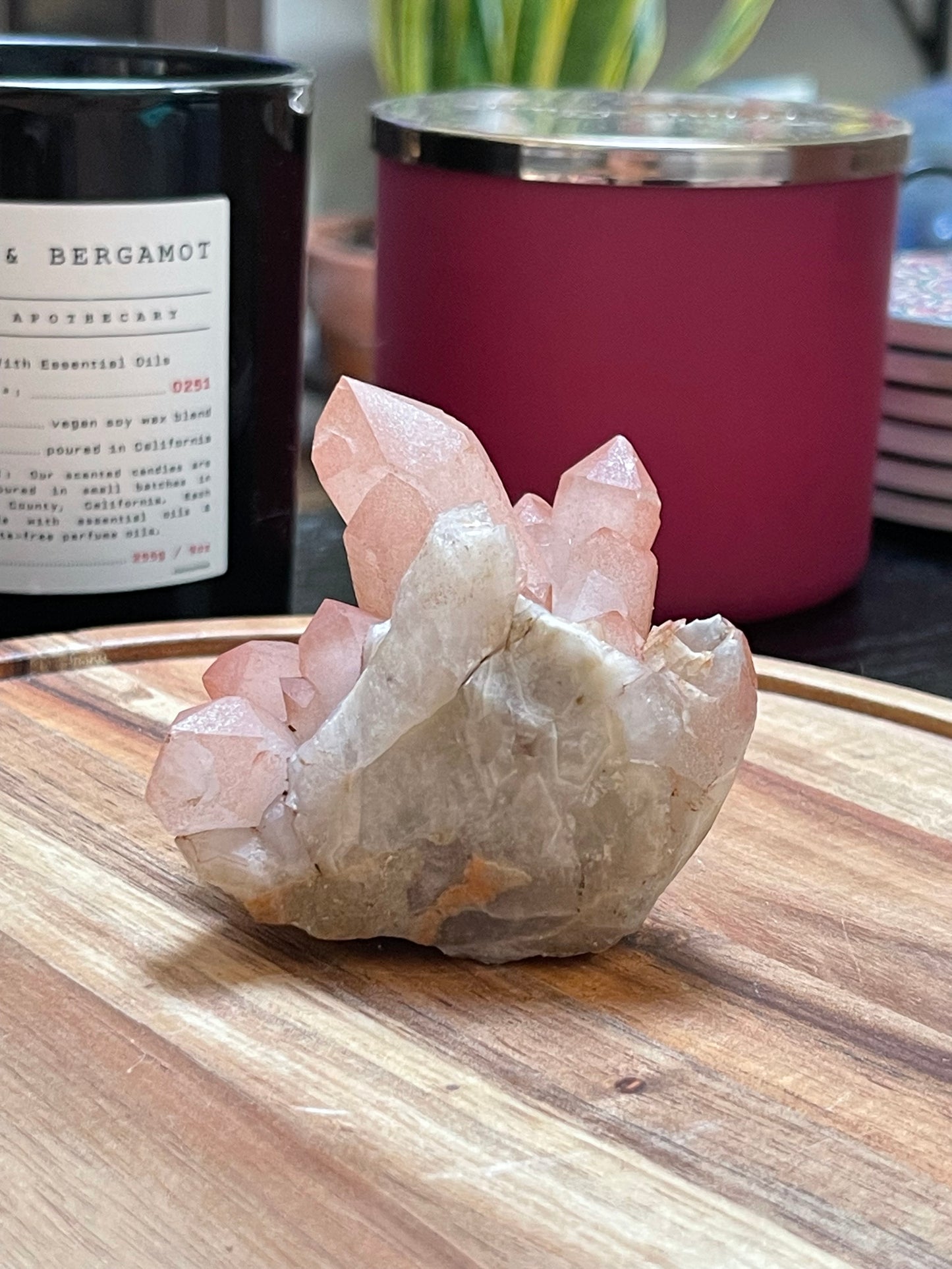 Pink Hematite Quartz Cluster | Pink Quartz | Elestial Quartz | Natural Hematoid Cluster