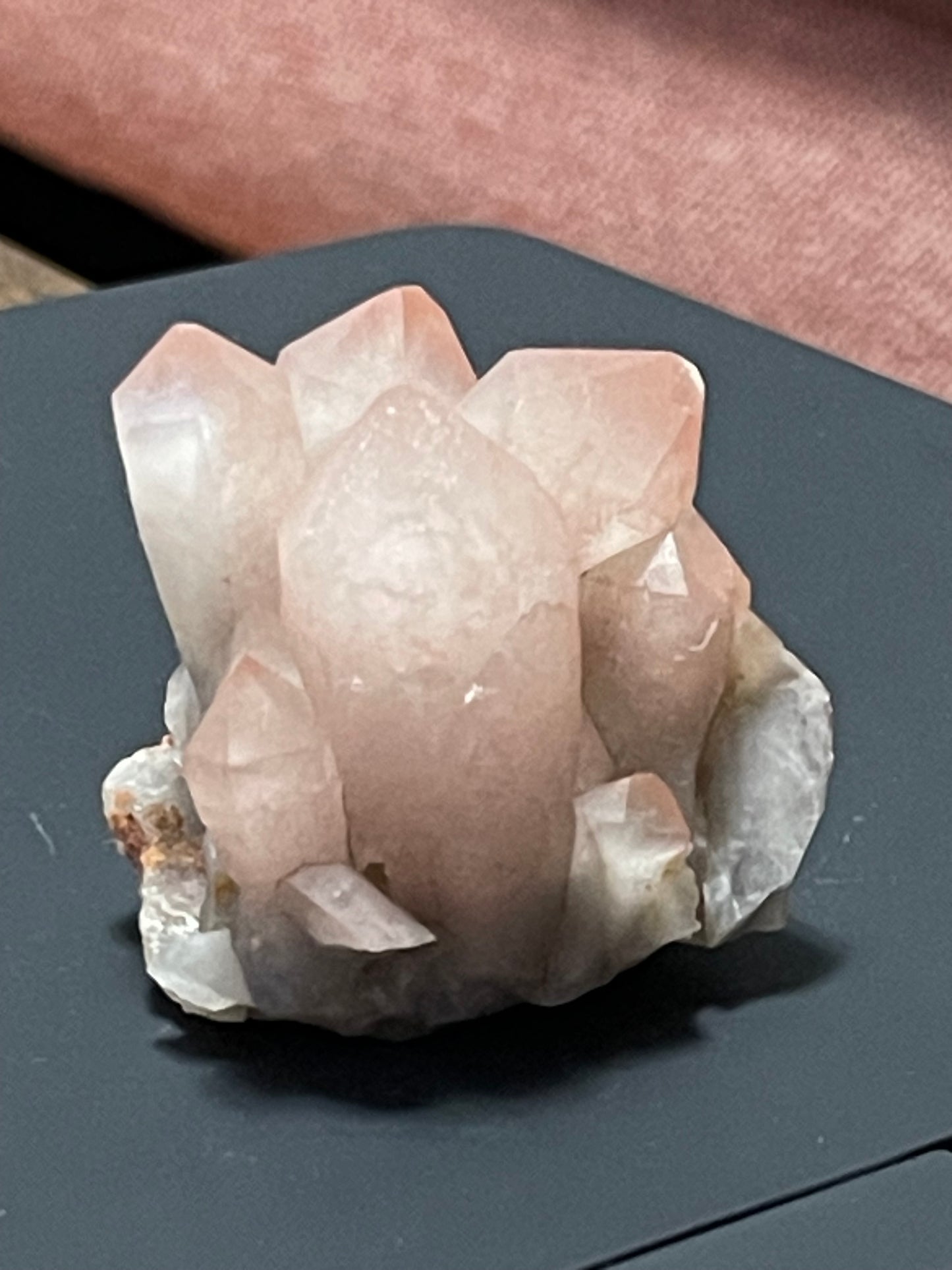 Hematite Quartz Cluster Pink Quartz Elestial Quartz Crystal Hematoid Cluster Red Hematite Quartz Specimen Crystal Home Decor Gift