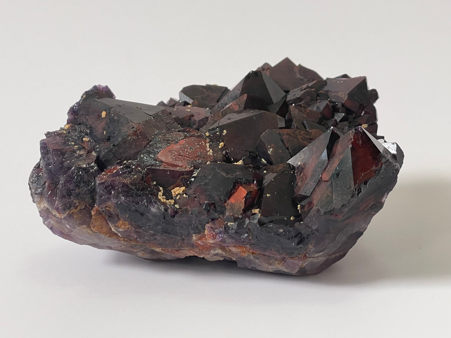 Red Amethyst Red Capped Amethyst with Hematite Alien Amethyst Cluster Elestial Amethyst with Record keepers Rare Crystal Home Decor Gift