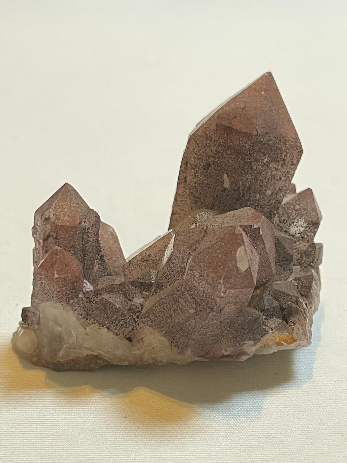 Pink Hematite Quartz Cluster Pink Quartz Elestial Quartz Hematoid Cluster Red Hematite Quartz Crystal specimen clear Quartz with hematite