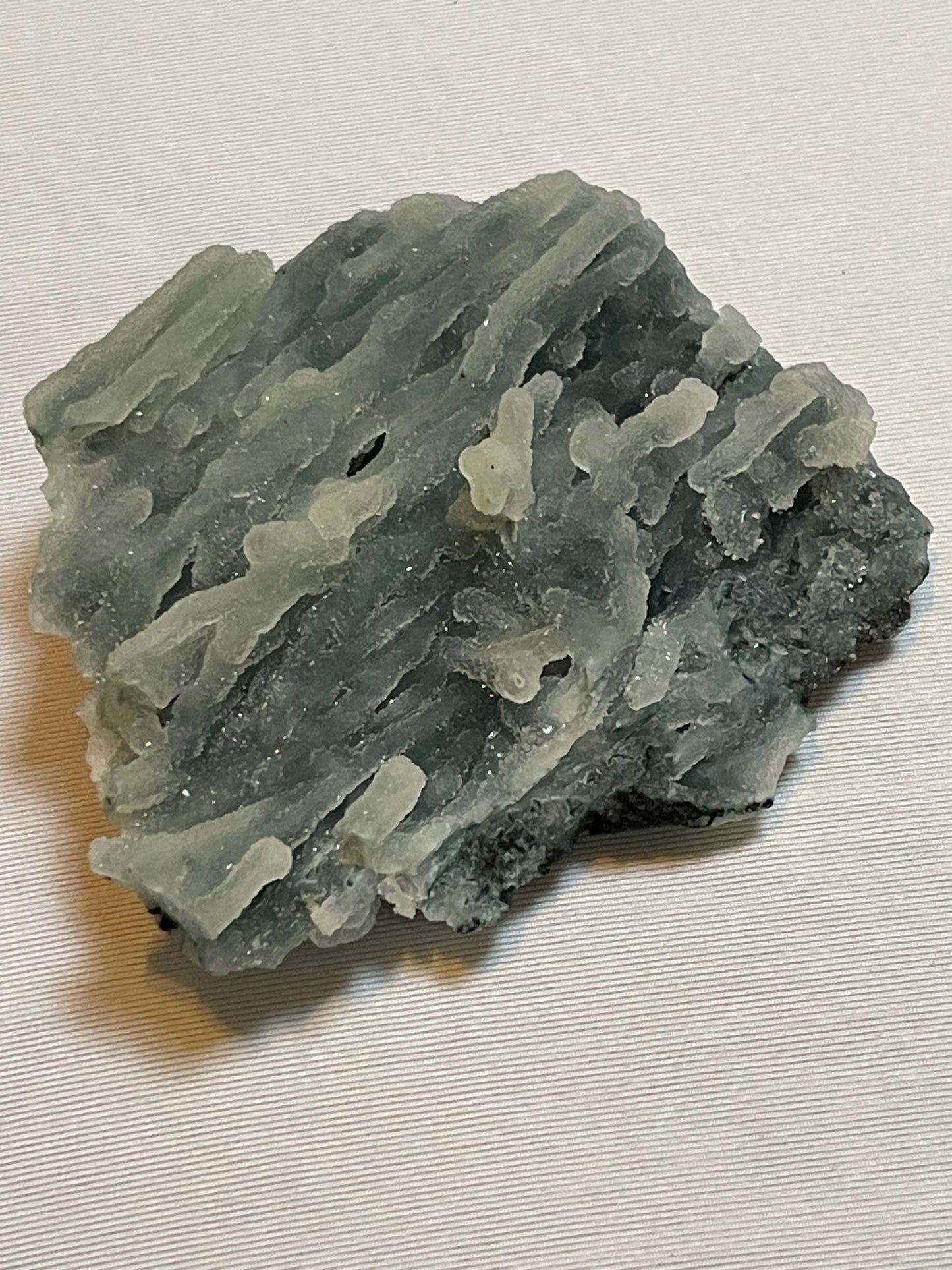 Specimen Raw Chalcedony Crystal with  Green Chalcedony Stalactites Sugar Druzy Chalcedony Rare Crystal Specimen Sparkly Crystal