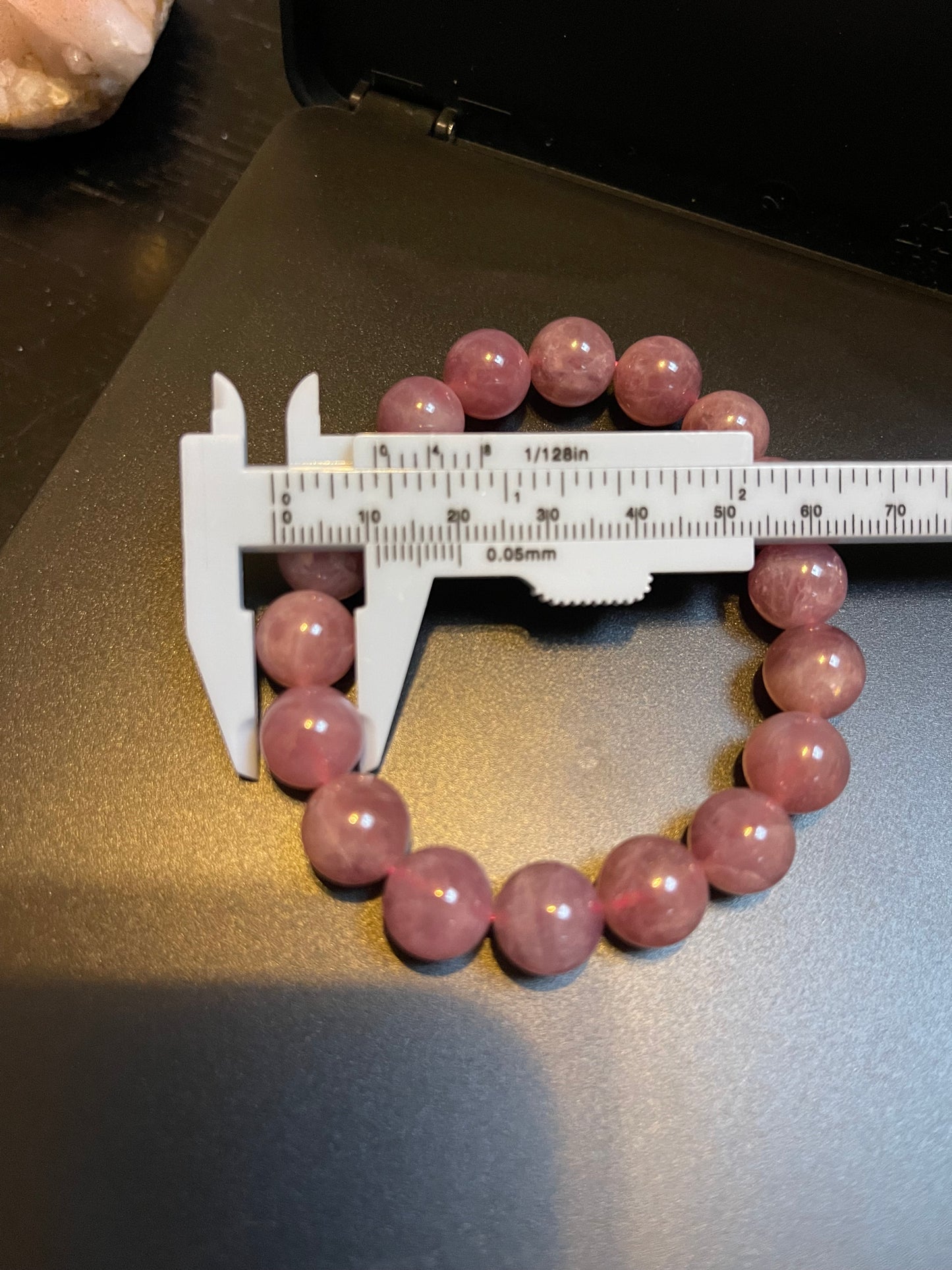 High Quality Purple Rose Quartz 11mm bracelet | Lavender rose quartz bracelet | 11mm Gemstone bracelet