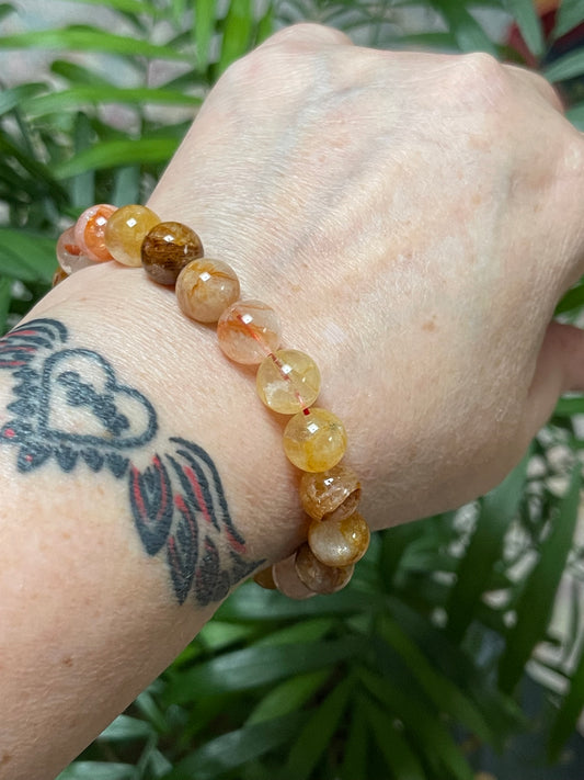 High Quality Golden Healer Bracelets | 10mm Gemstone Bracelets | Golden Healer Hematoid Bracelet