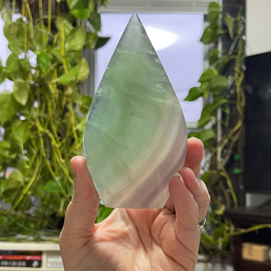 Yttrium Fluorite healing Crystal Flame/teardrop