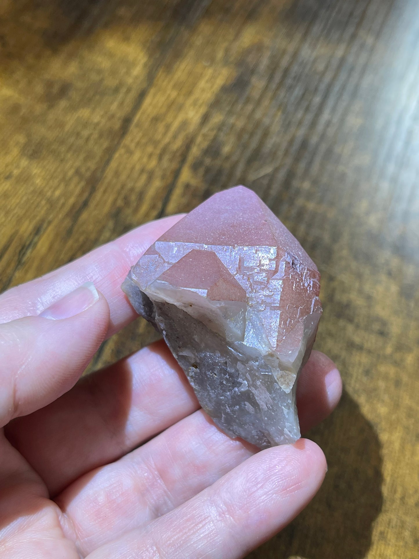 Pink Hematite Quartz Point Pink Quartz Elestial Quartz Natural Hematoid Crystal Point Red Hematite Quartz Crystal Home Decor Gift