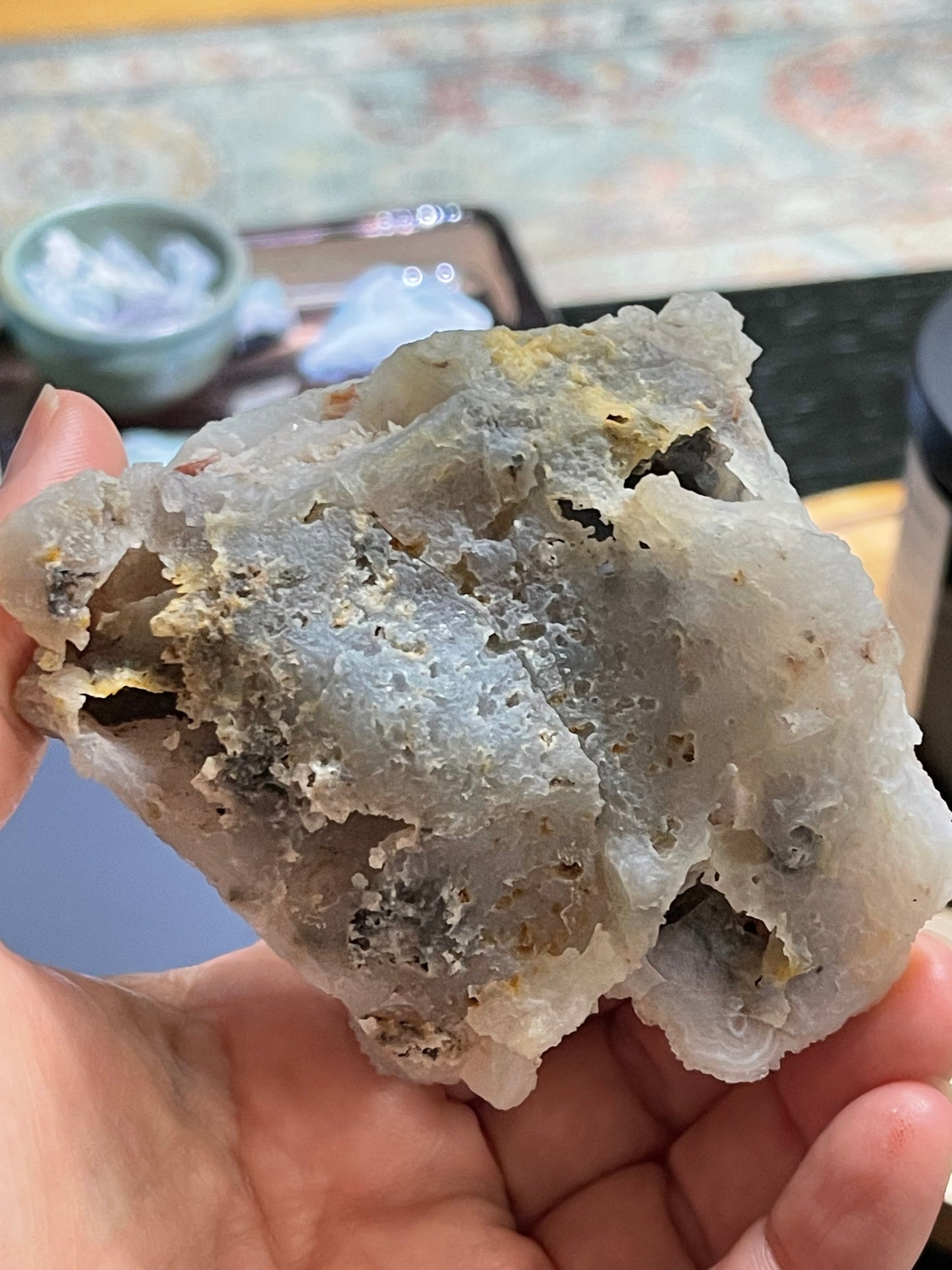 Rare Sugar Druzy Chalcedony Stalactite Specimen | Druzy Chalcedony | Natural Rainbow Chalcedony Specimen