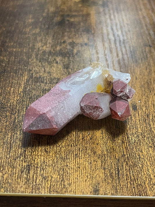 Hematite Quartz Cluster Pink Quartz Elestial Quartz Crystal Hematoid Cluster Red Hematite Quartz Specimen Crystal Home Decor Gift