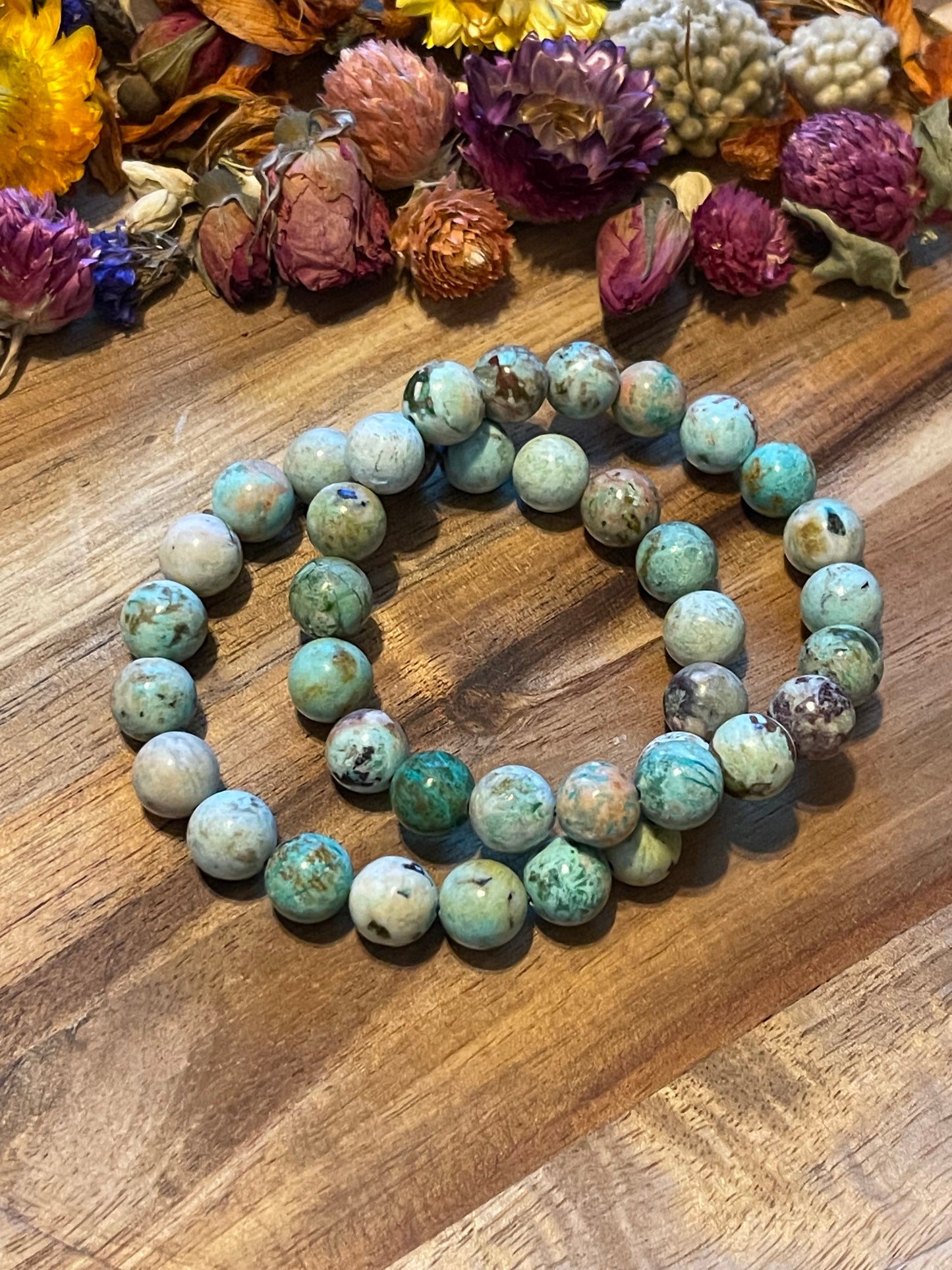 Genuine Turquoise 10mm Bracelets | Peruvian Turquoise | Turquoise Bracelets